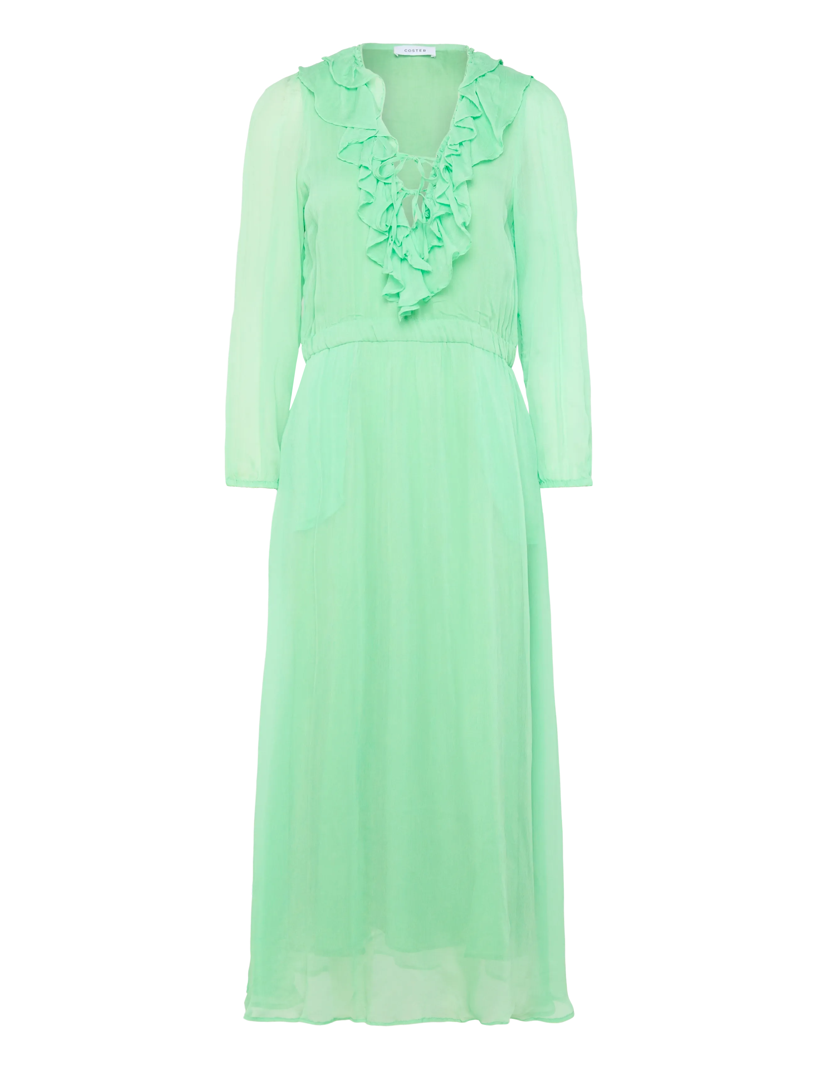 Coster Copenhagen Long ruffle dress - Kleidung - MINT / green