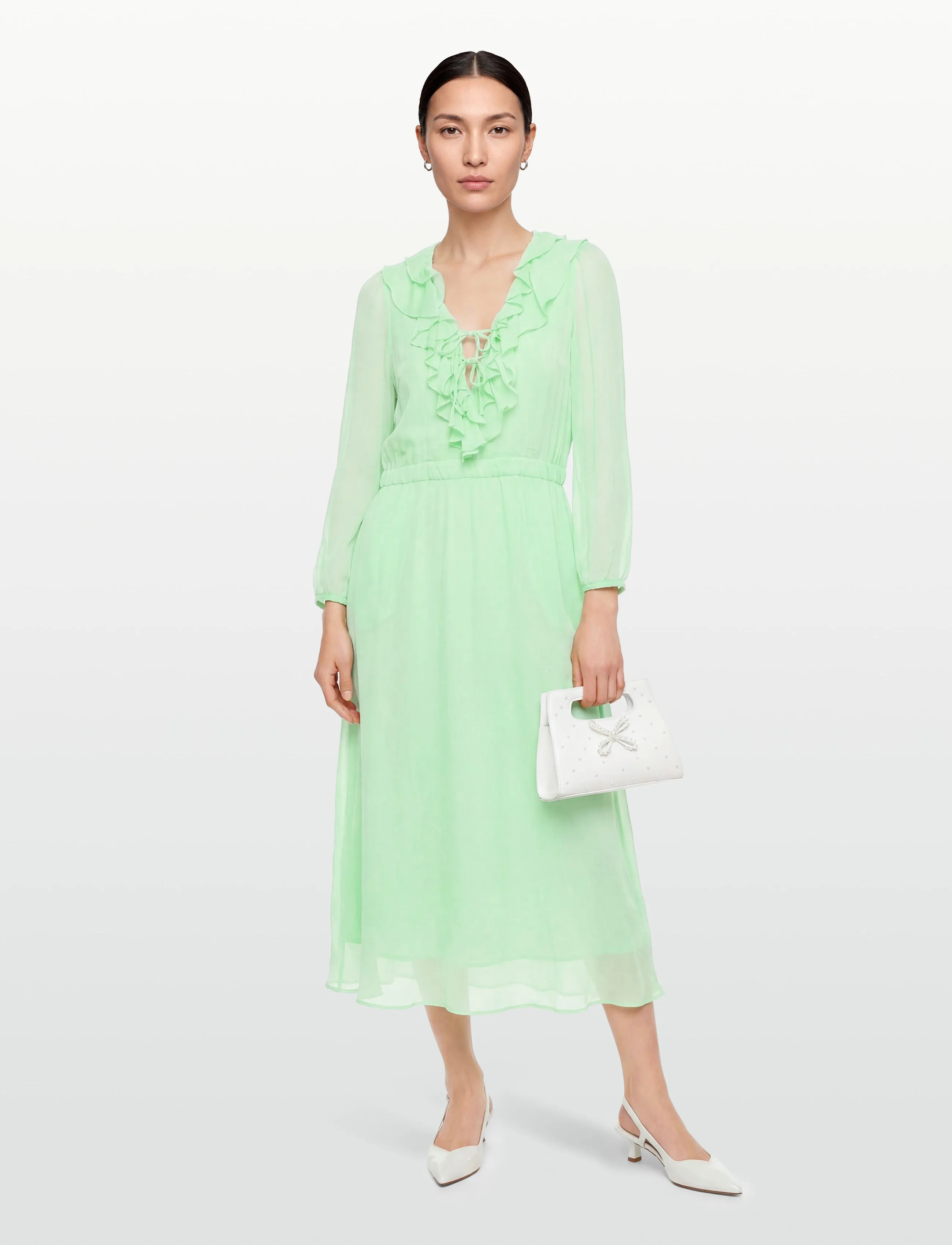 Coster Copenhagen Long ruffle dress - Kleider - MINT / green