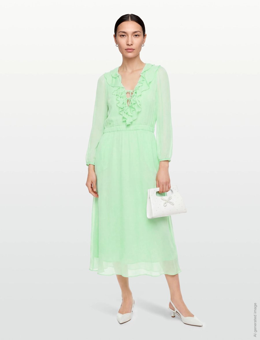 Coster Copenhagen - Long ruffle dress - sommarklänningar - mint - 0