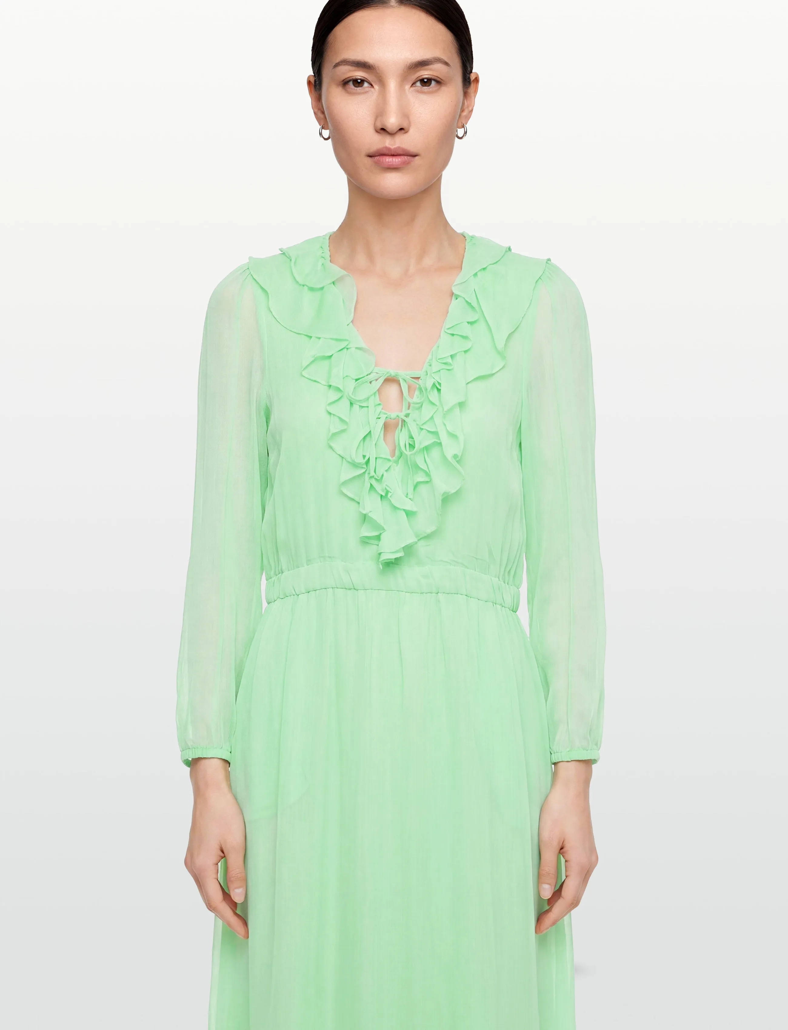 Coster Copenhagen - Long ruffle dress - sommarklänningar - mint - 3
