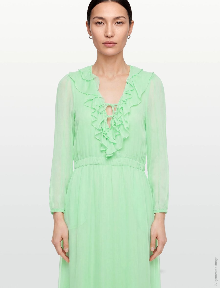 Coster Copenhagen - Long ruffle dress - sommarklänningar - mint - 3