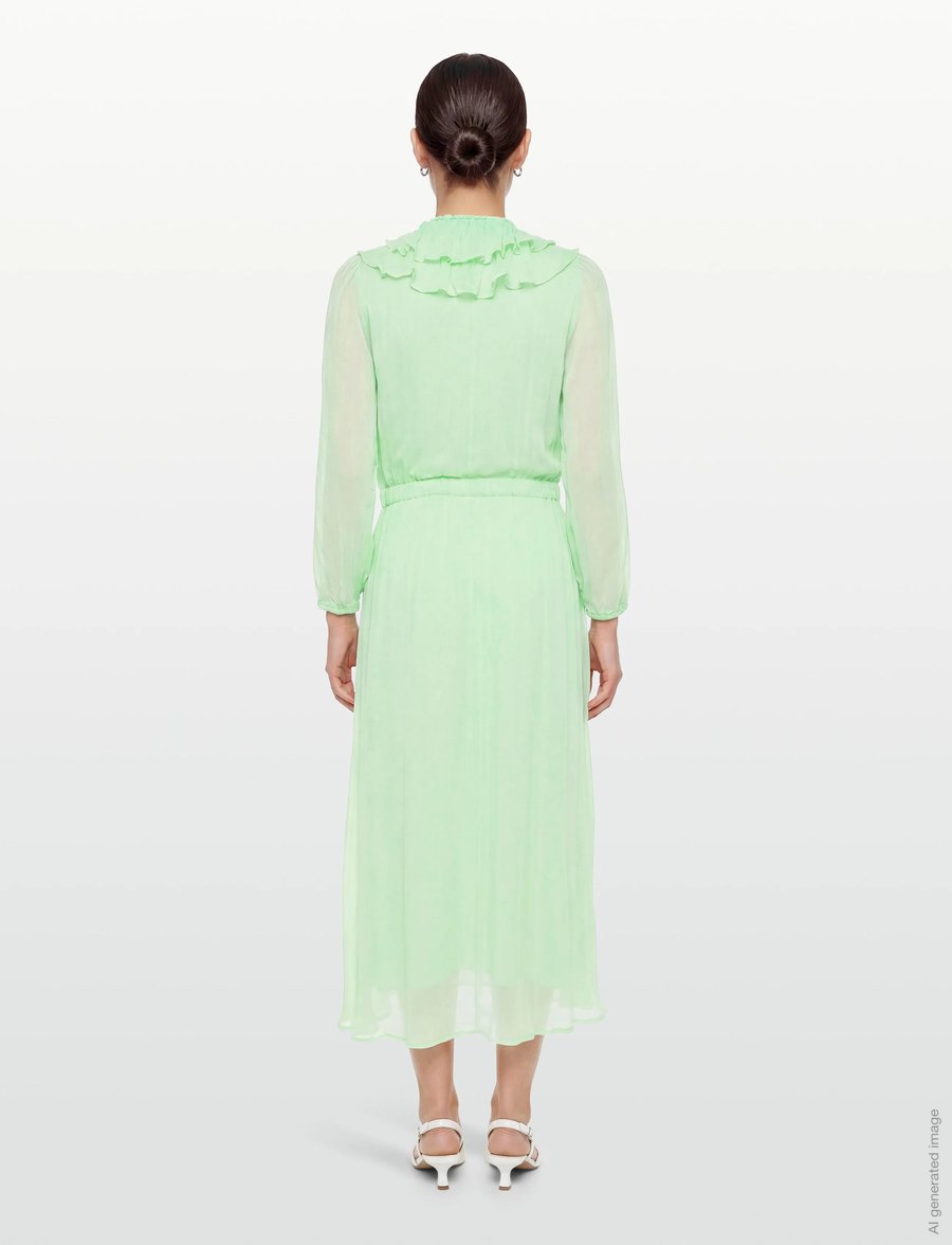 Coster Copenhagen - Long ruffle dress - sommarklänningar - mint - 4