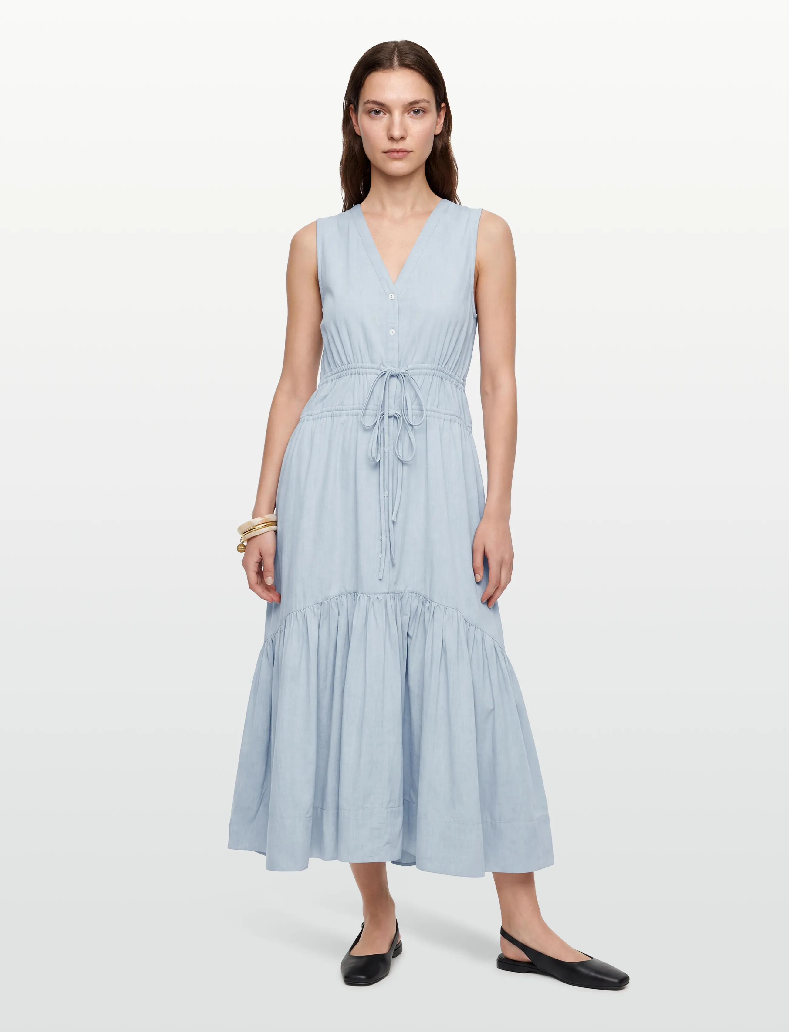 Coster Copenhagen Maxi dress with bows - Sommerkjoler - ASH BLUE / blue
