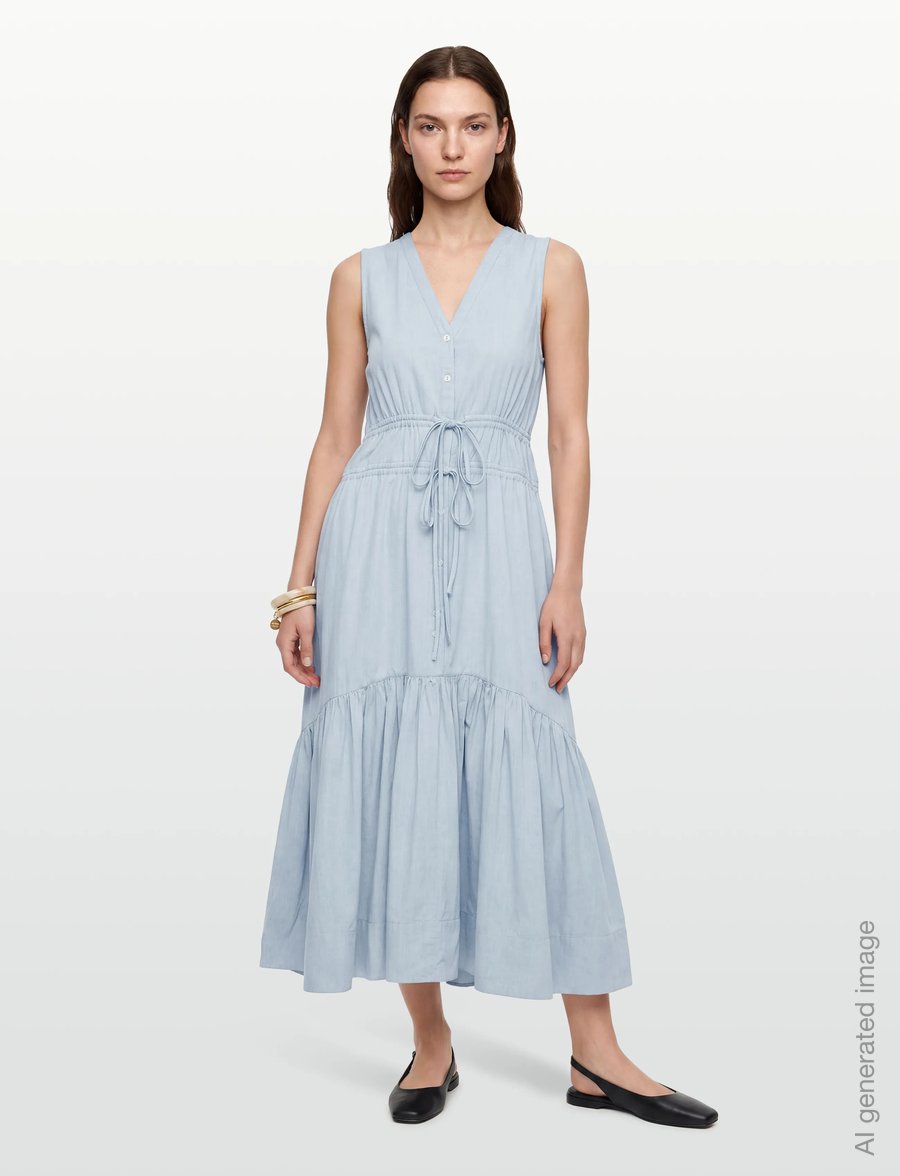 Coster Copenhagen - Maxi dress with bows - suvekleidid - ash blue - 0
