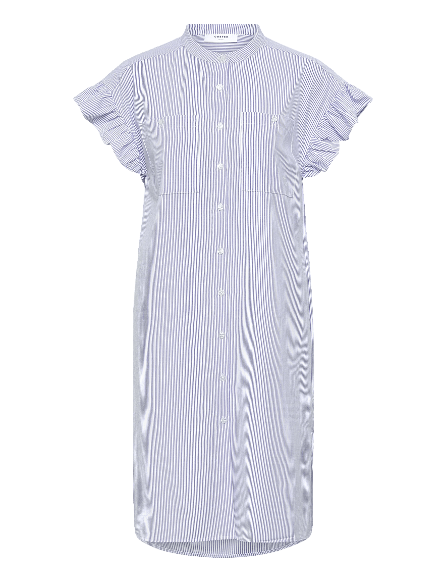 Coster Copenhagen - GWEN striped shirt dress - skjortekjoler - blue stripes - 1