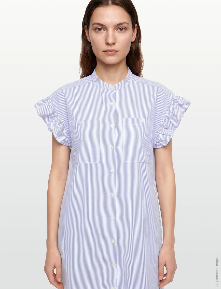 Coster Copenhagen - GWEN striped shirt dress - skjortekjoler - blue stripes - 3