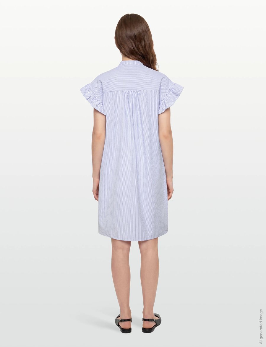 Coster Copenhagen - GWEN striped shirt dress - skjortekjoler - blue stripes - 4