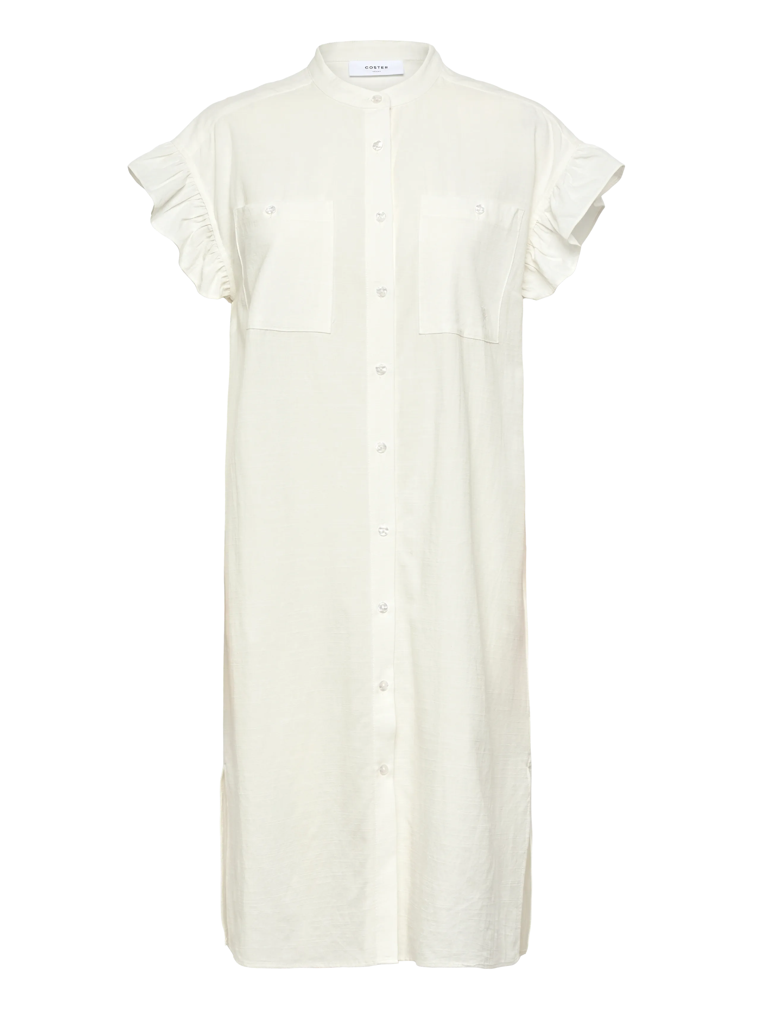 COSTER COPENHAGEN Gwen Solid Shirt Kleid Weiß - 36 - Damen