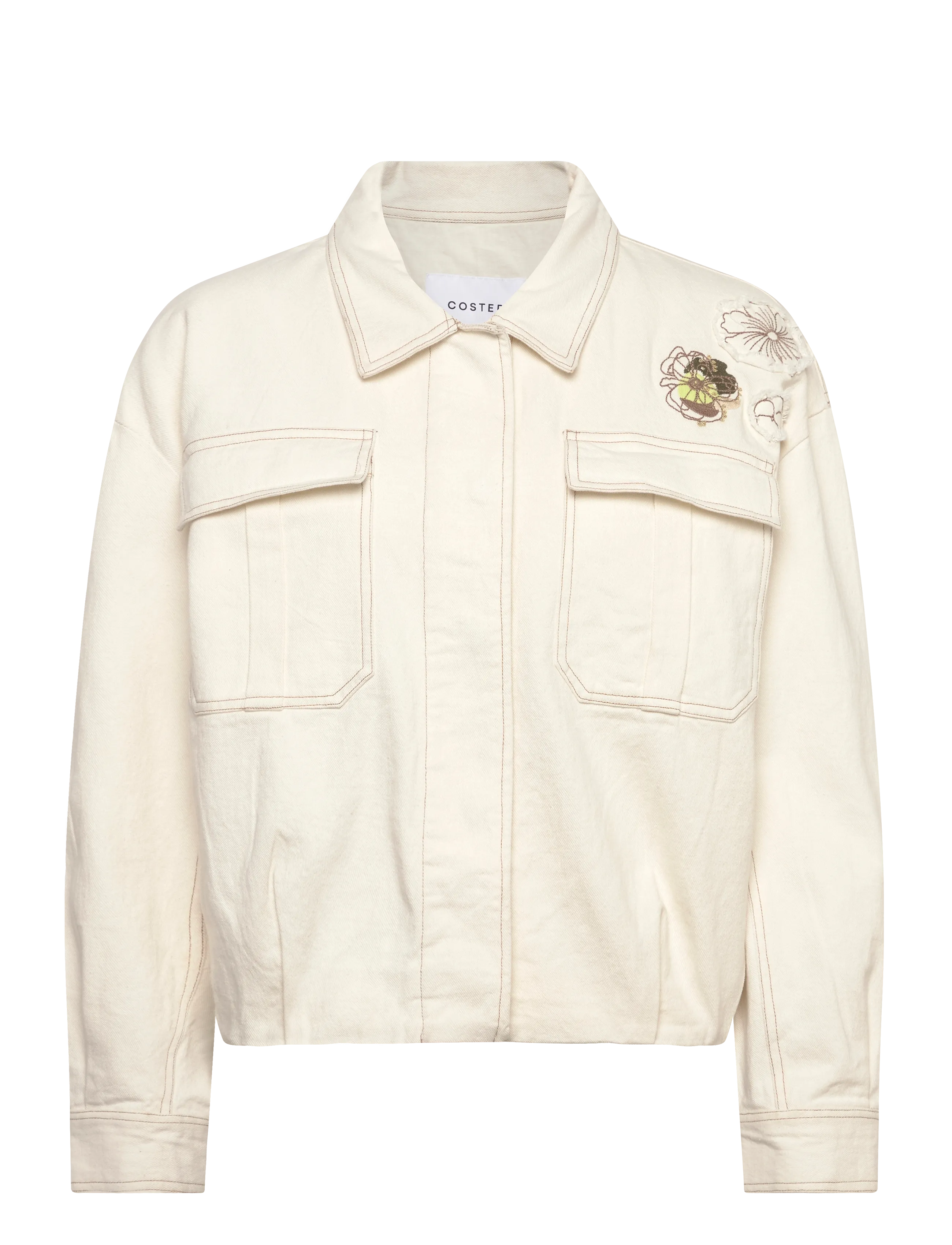 COSTER COPENHAGEN Jacke With Embroidery Cream - 40 - Damen