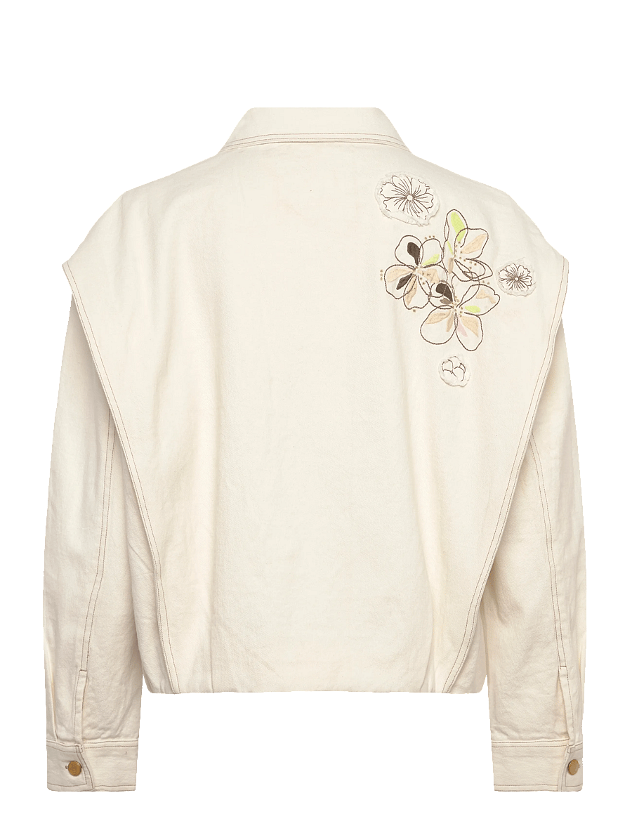Coster Copenhagen - Jacket with embroidery - kevättakit - pearl - 1