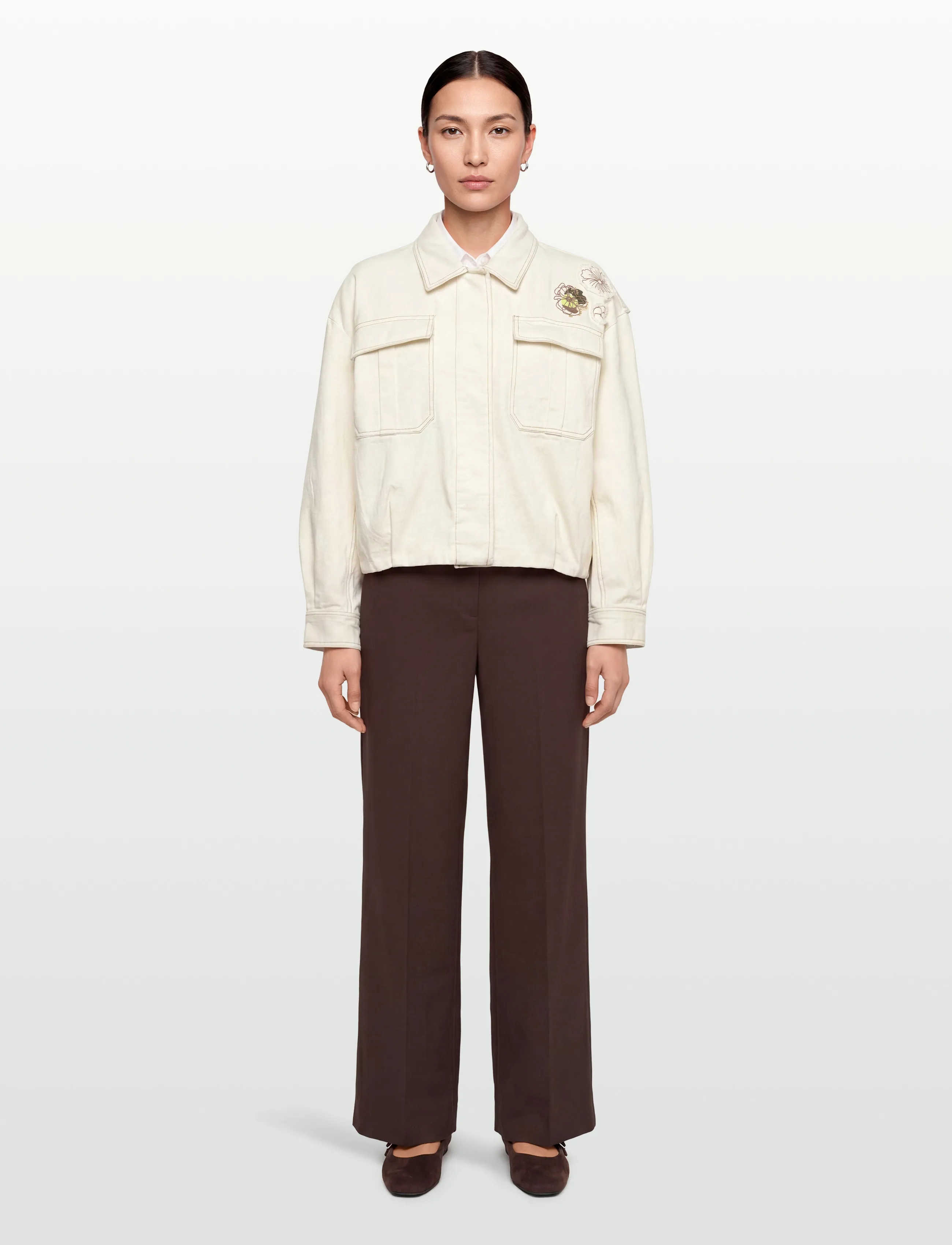 Coster Copenhagen Jacket With Embroidery, 44, Jackets, Creme - Denim, Frauen