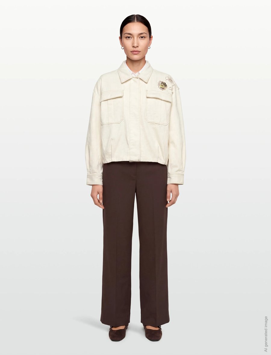 Coster Copenhagen - Jacket with embroidery - vårjackor - pearl - 0
