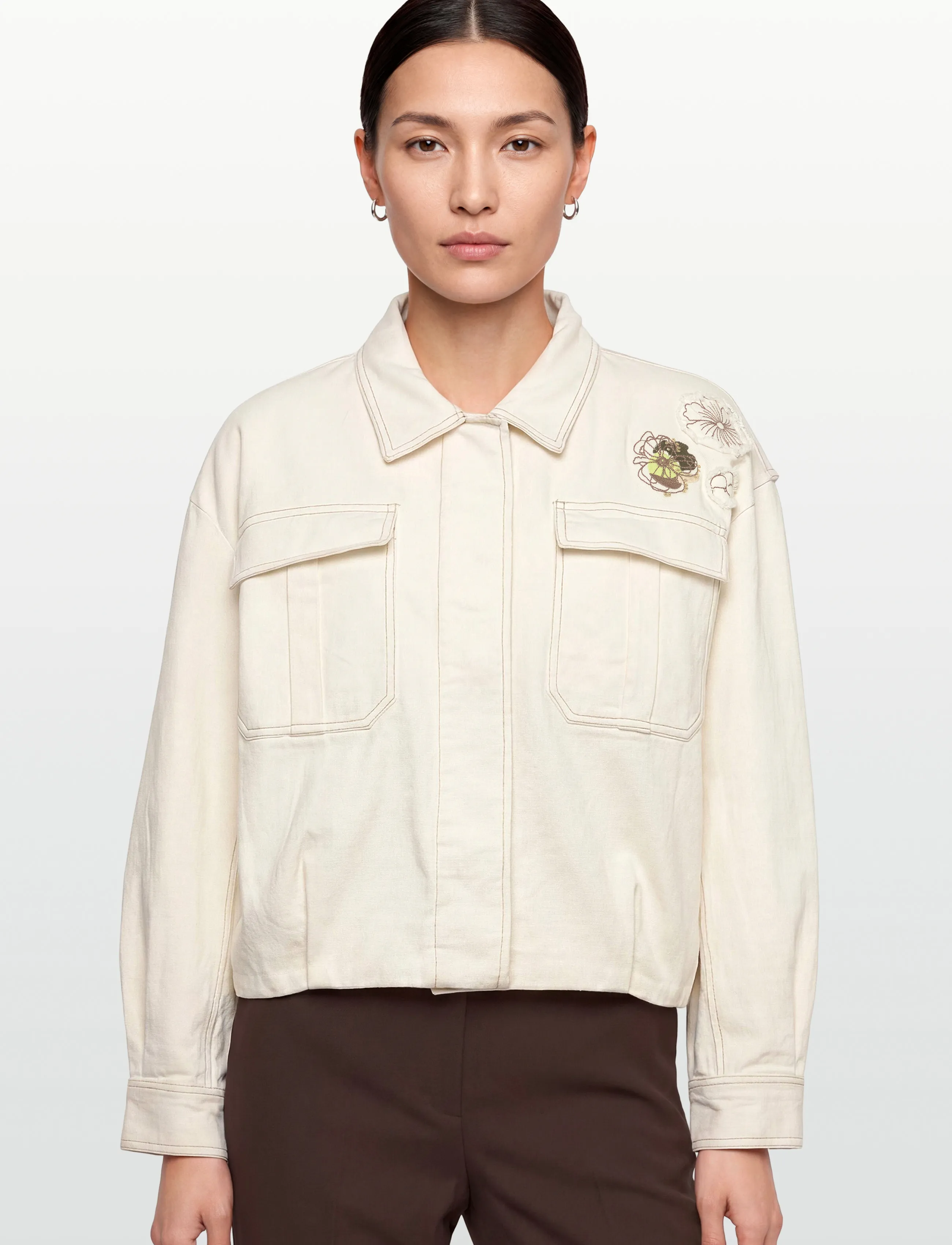 Coster Copenhagen - Jacket with embroidery - vårjackor - pearl - 3