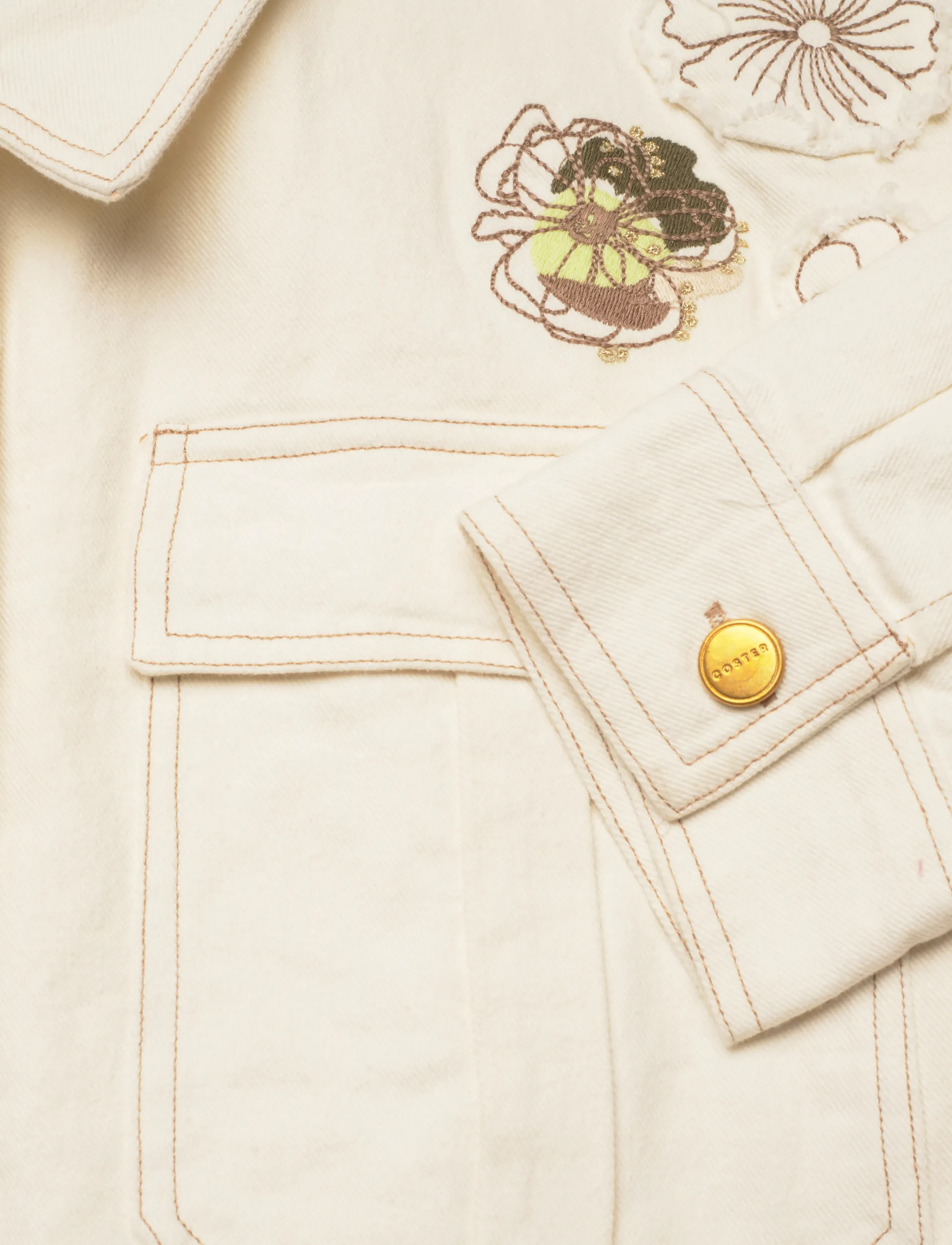 Coster Copenhagen - Jacket with embroidery - kevättakit - pearl - 3