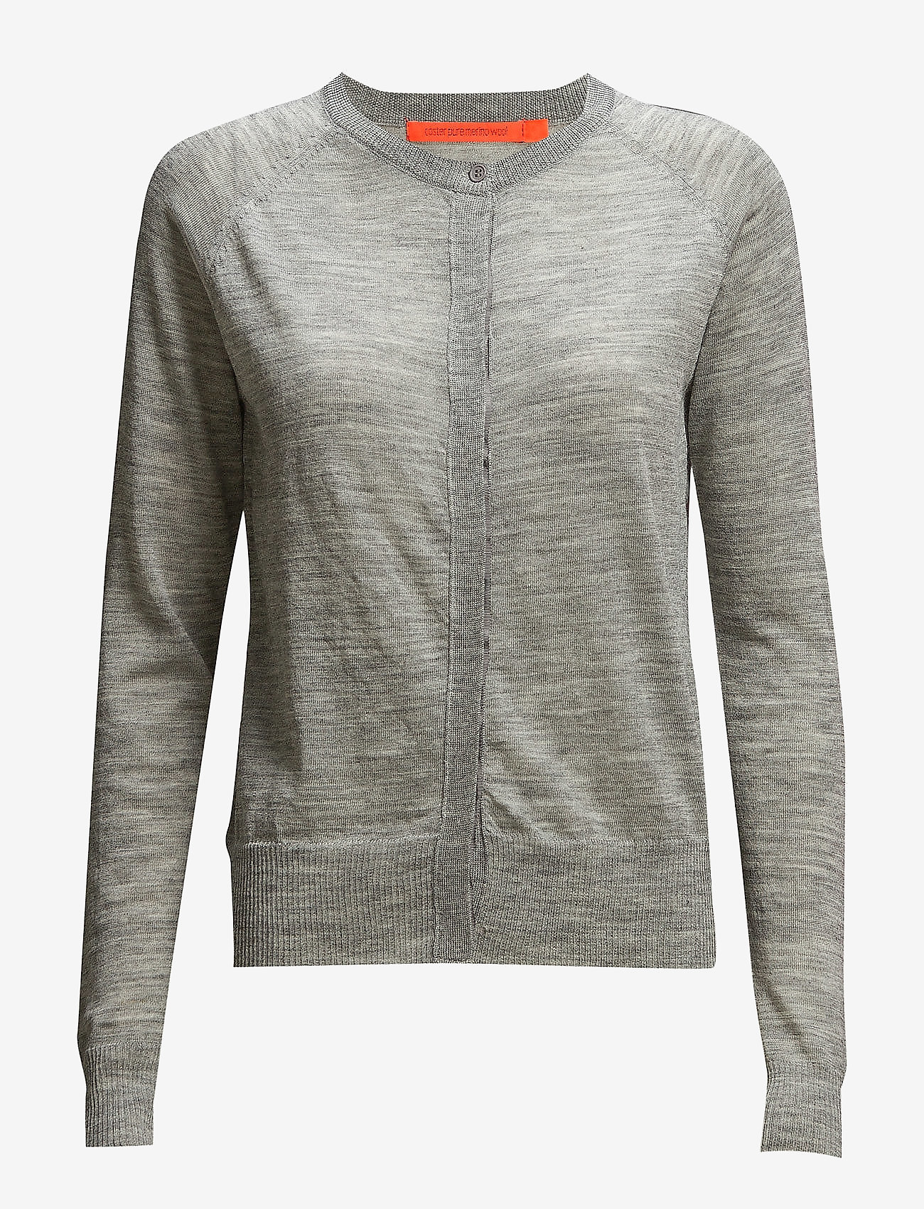 Coster Copenhagen - Round neck knit cardigan merino (Ba - light grey melange - 0