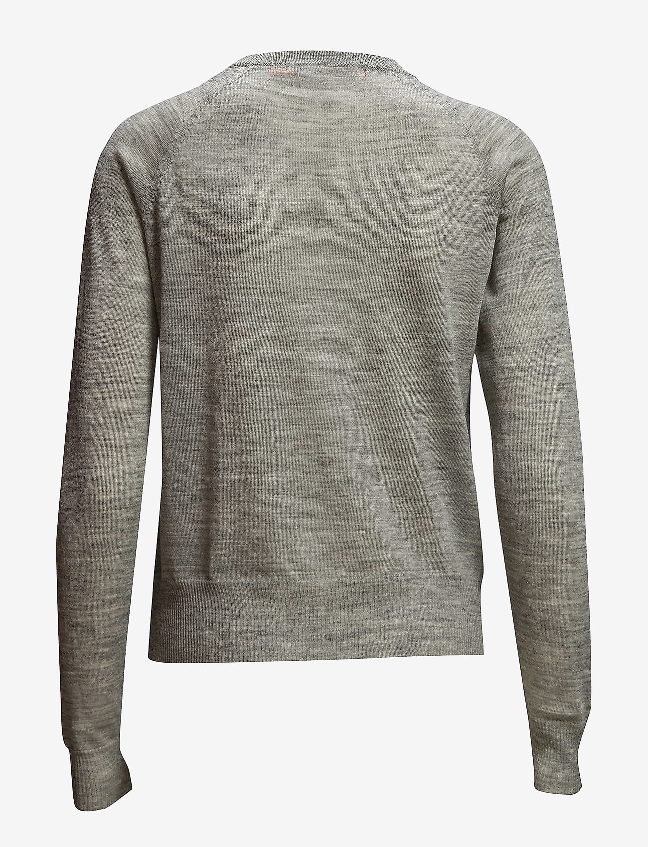 Coster Copenhagen - Round neck knit cardigan merino (Ba - light grey melange - 1