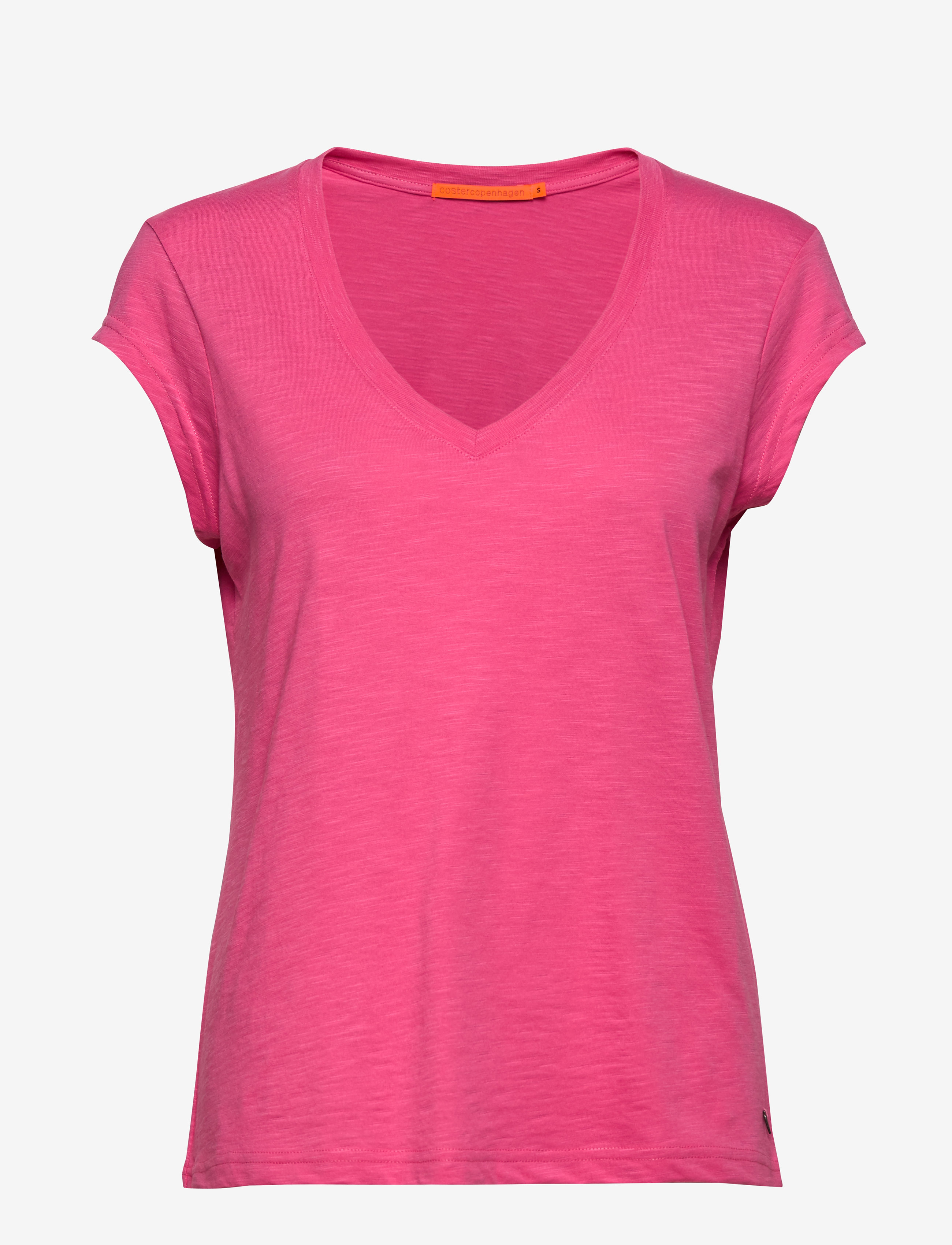 Coster Copenhagen - CC Heart basic v-neck t-shirt - t-shirts - clear pink - 0