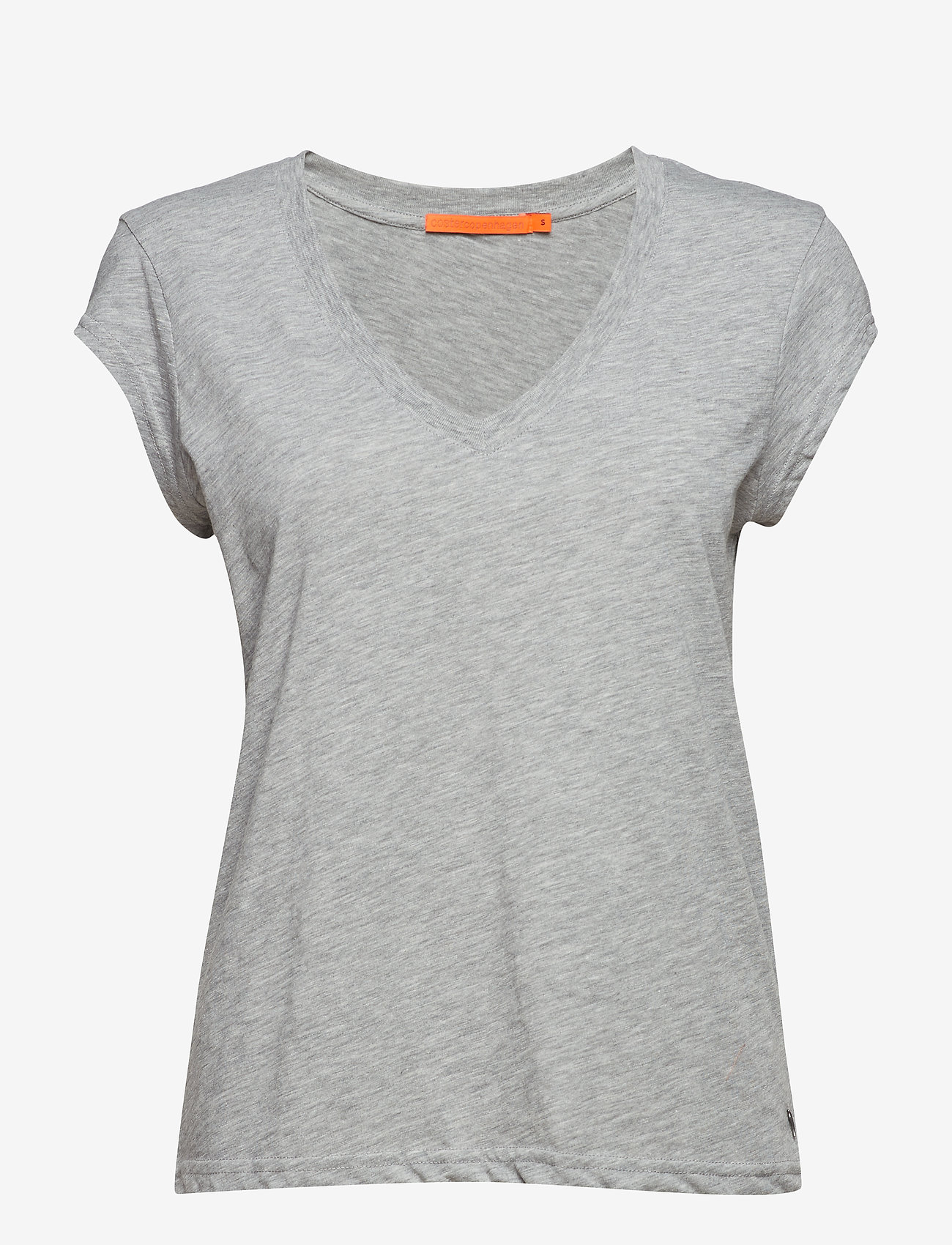 Coster Copenhagen - CC Heart basic v-neck t-shirt - t-shirts - light grey melange - 0