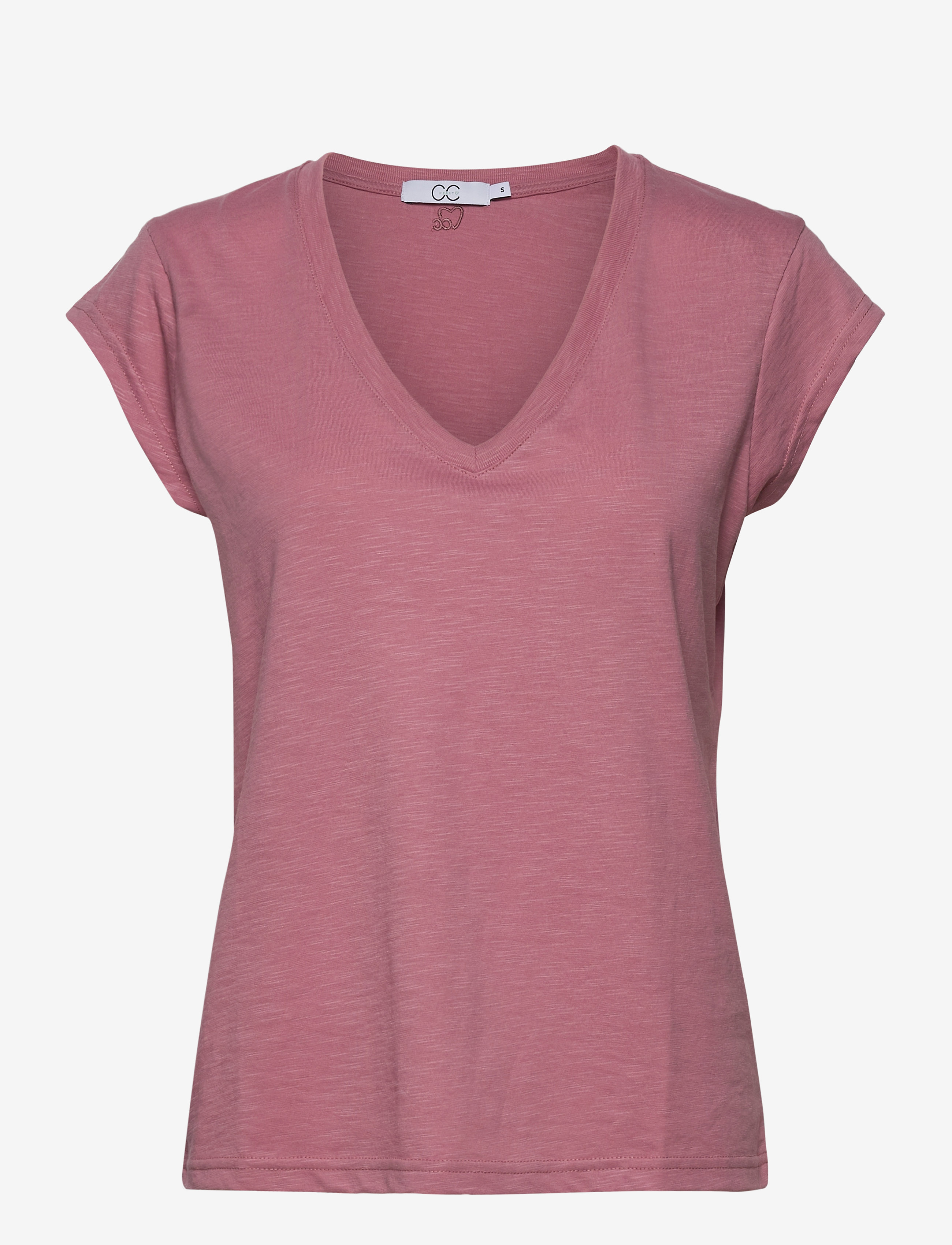 CC Heart basic v-neck t-shirt - OLD ROSE