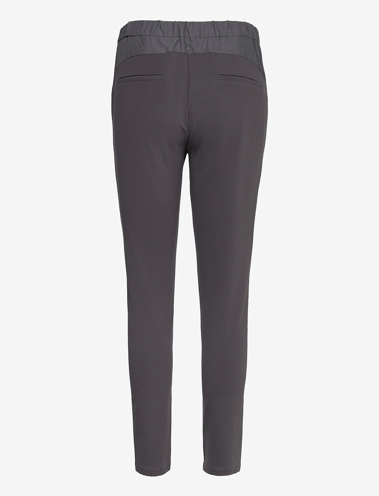 Coster Copenhagen - Pants w. Jersey back - Luca - slim fit trousers - grey melange - 1