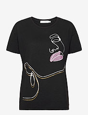 Coster Copenhagen - Oversize t-shirt with normal print - t-skjorter - black - 0