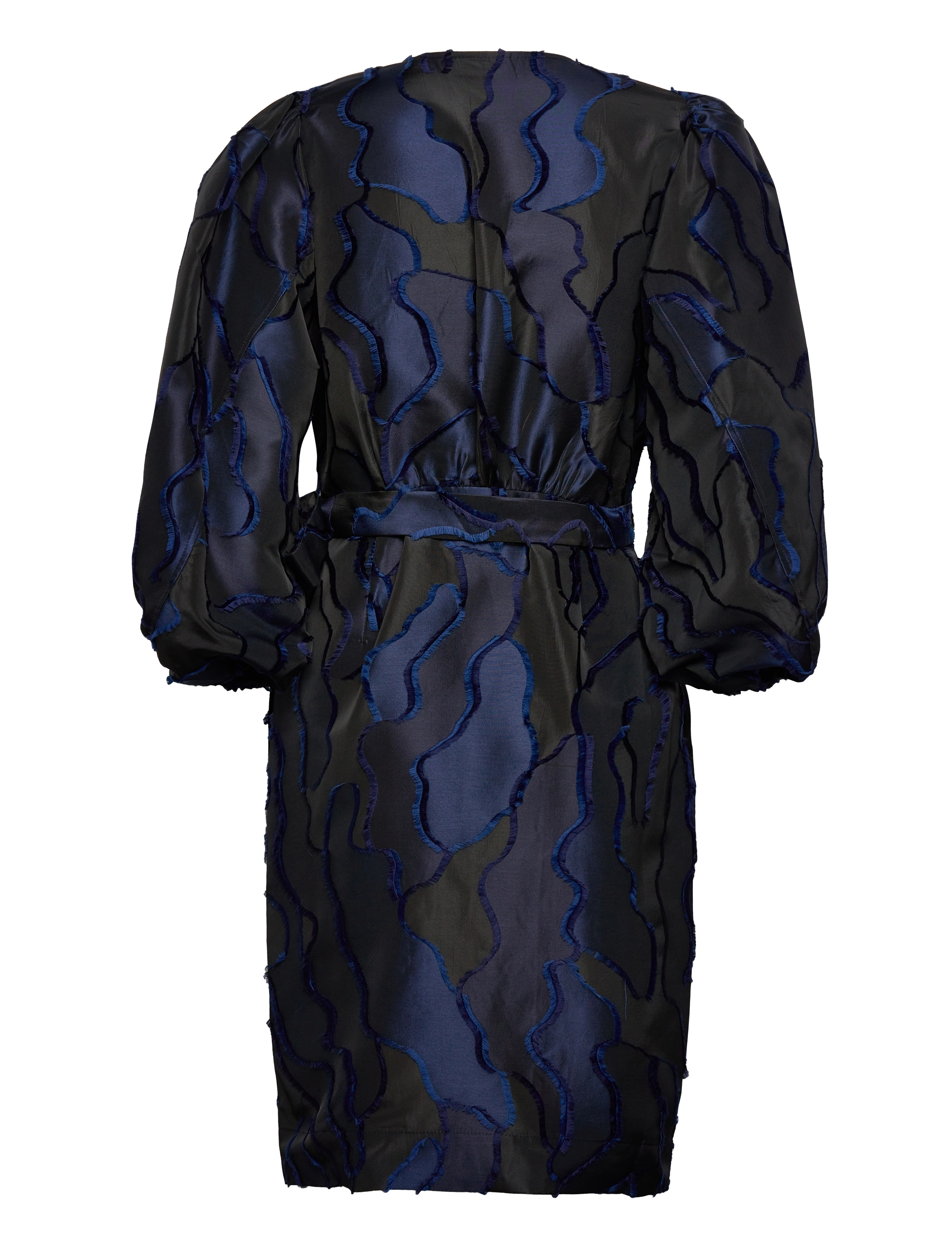 Coster Copenhagen - Wrap dress with balloon sleeves - dark blue - 1