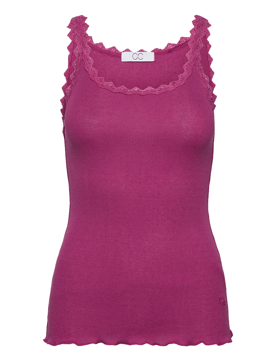 Coster Copenhagen - CC Heart POPPY silk lace camisole - berry - 0