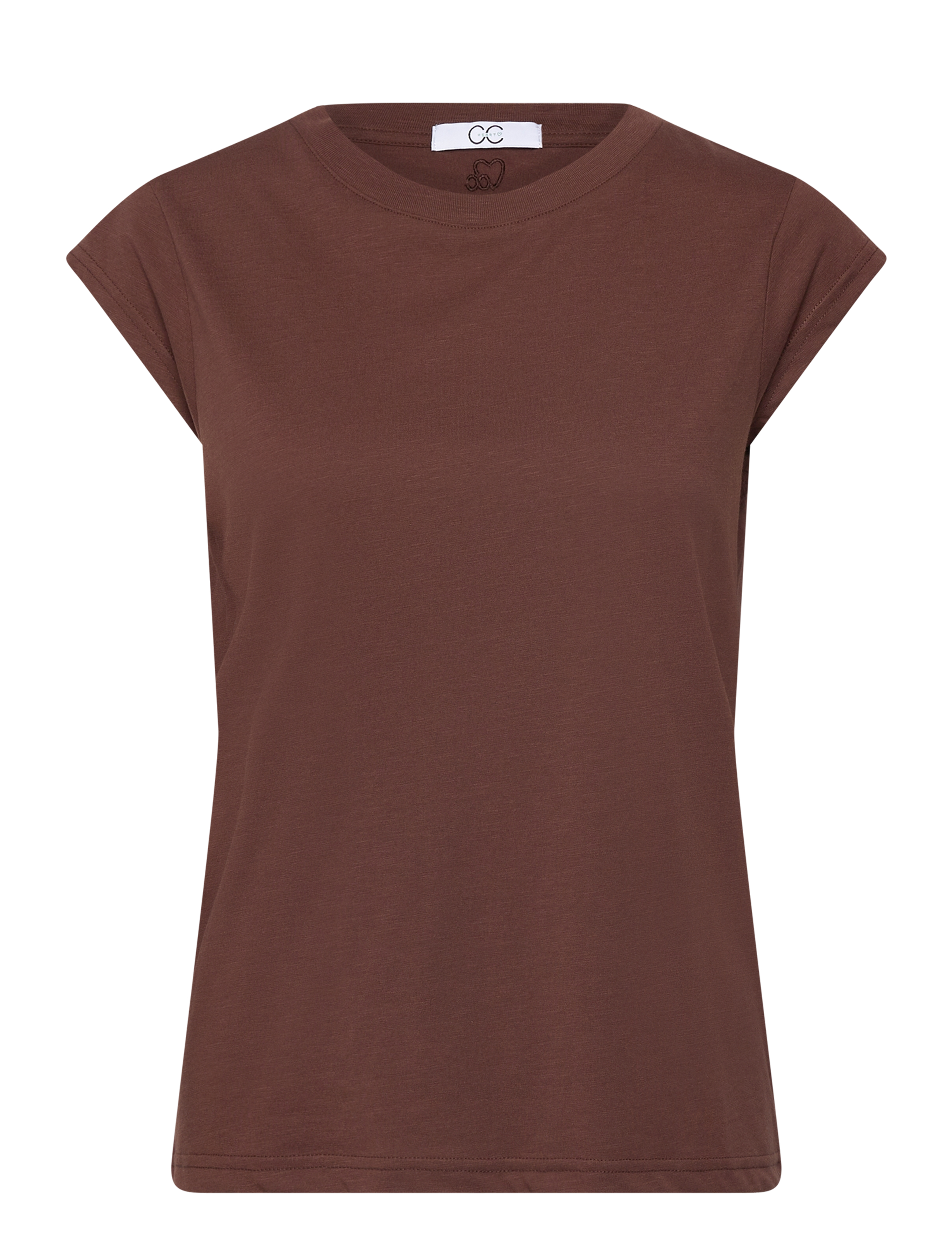 Coster Copenhagen Cc Heart Basic Round-Neck T-Shirt, XS, Brown, T-Shirts & Toppe > Kortærmede, Dame
