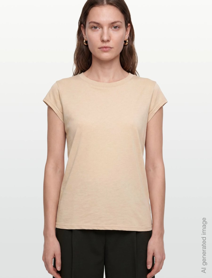Coster Copenhagen - CC Heart basic round-neck t-shirt - t-shirts - creme - 3