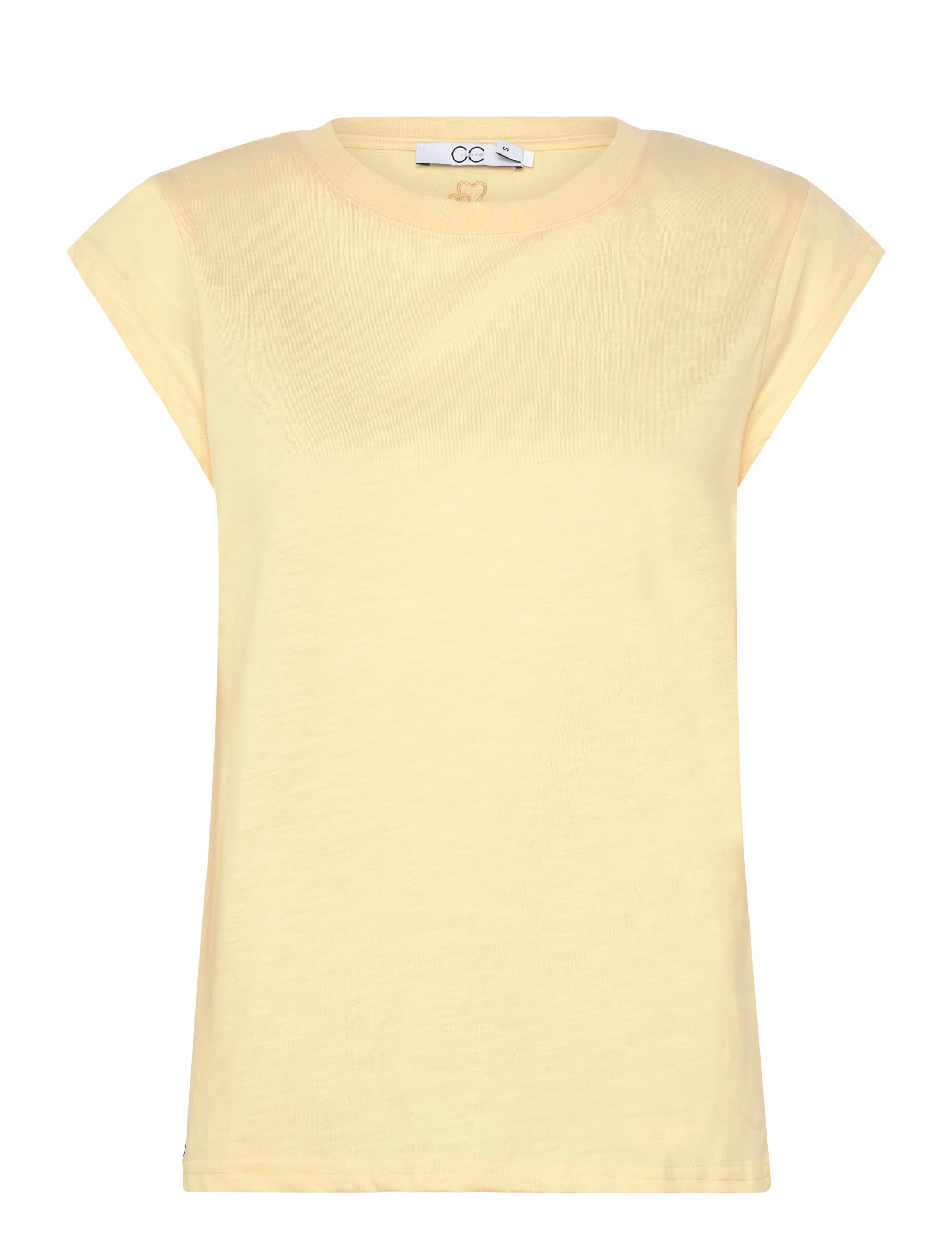 Coster Copenhagen CC Heart basic round-neck t-shirt - Tøj - LIGHT HONEY / yellow