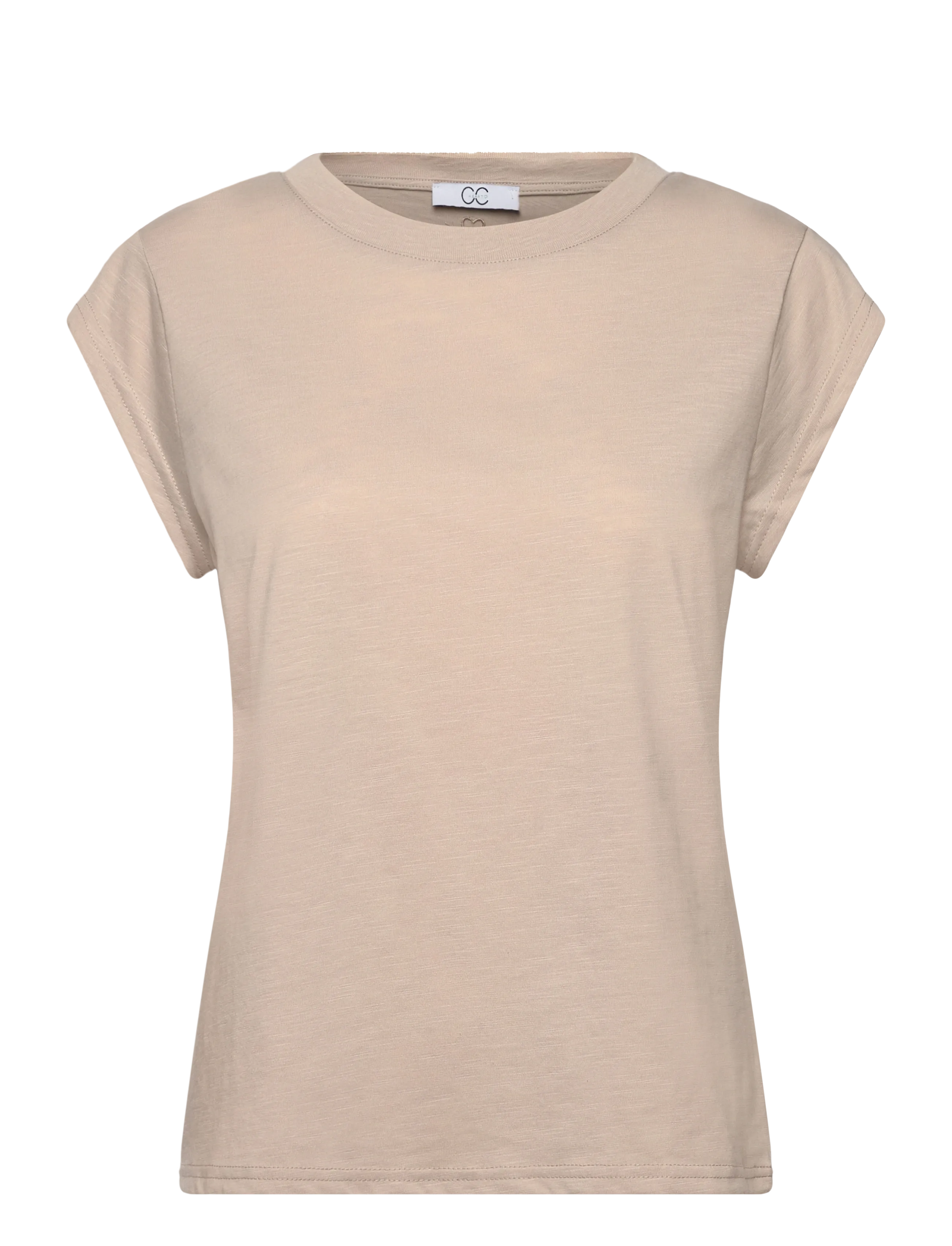 COSTER COPENHAGEN Cc Heart Basic Rund-Neck T-Shirt Beige - XS - Damen
