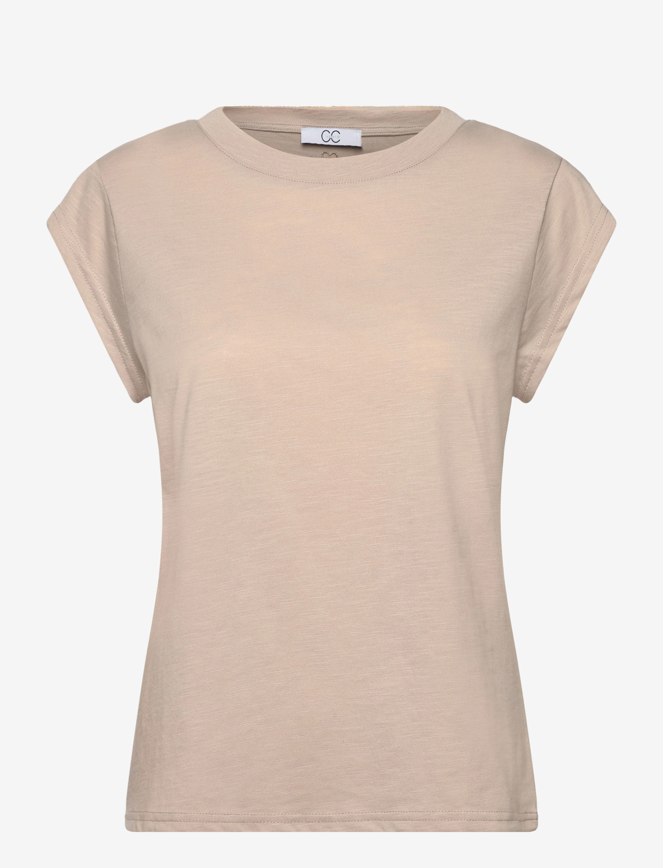 Coster Copenhagen - CC Heart basic round-neck t-shirt - t-shirts - light khaki - 1