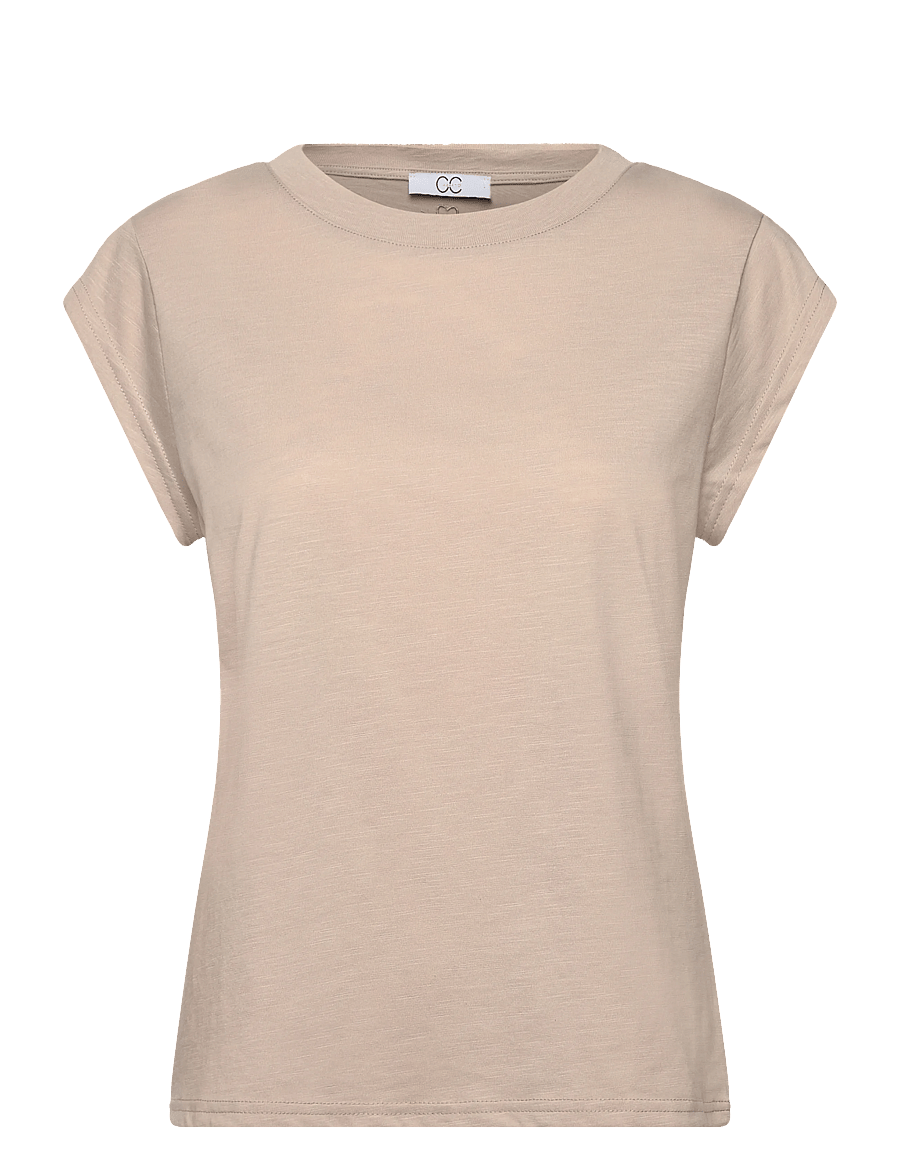 Coster Copenhagen - CC Heart basic round-neck t-shirt - t-shirts - light khaki - 1
