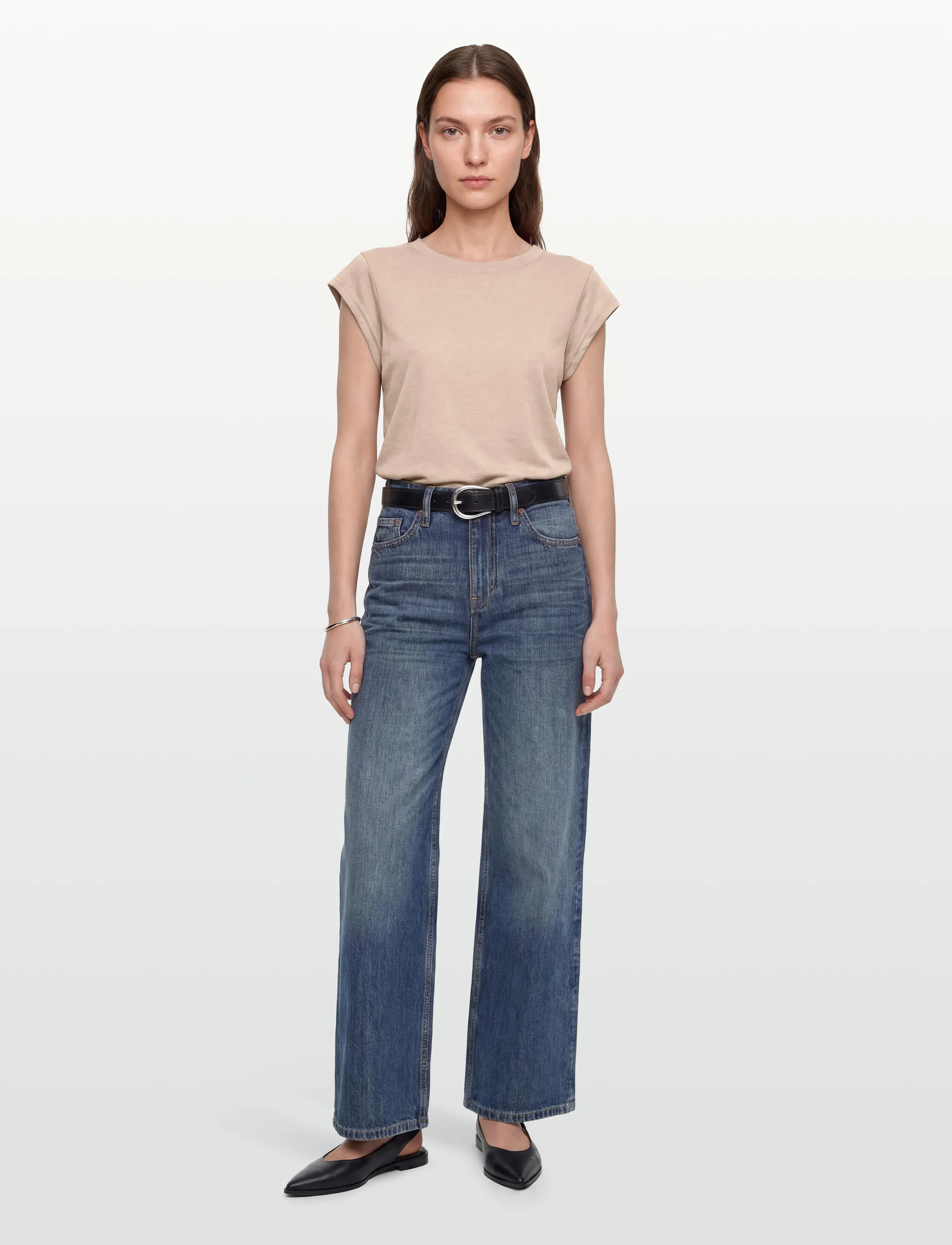 Coster Copenhagen Cc Heart Basic Round-Neck T-Shirt, XXL, Beige, T-Shirts & Toppe > Kortærmede, Dame