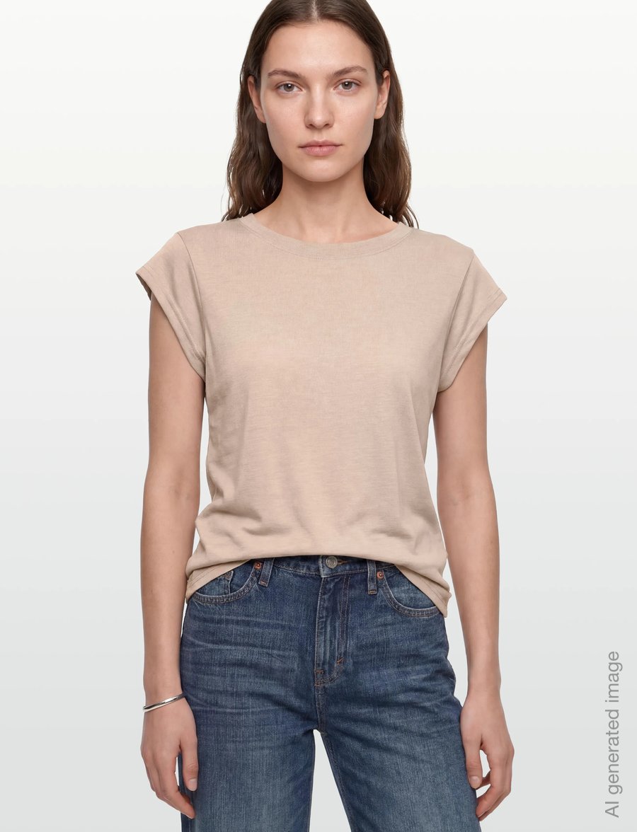 Coster Copenhagen - CC Heart basic round-neck t-shirt - t-shirts - light khaki - 3