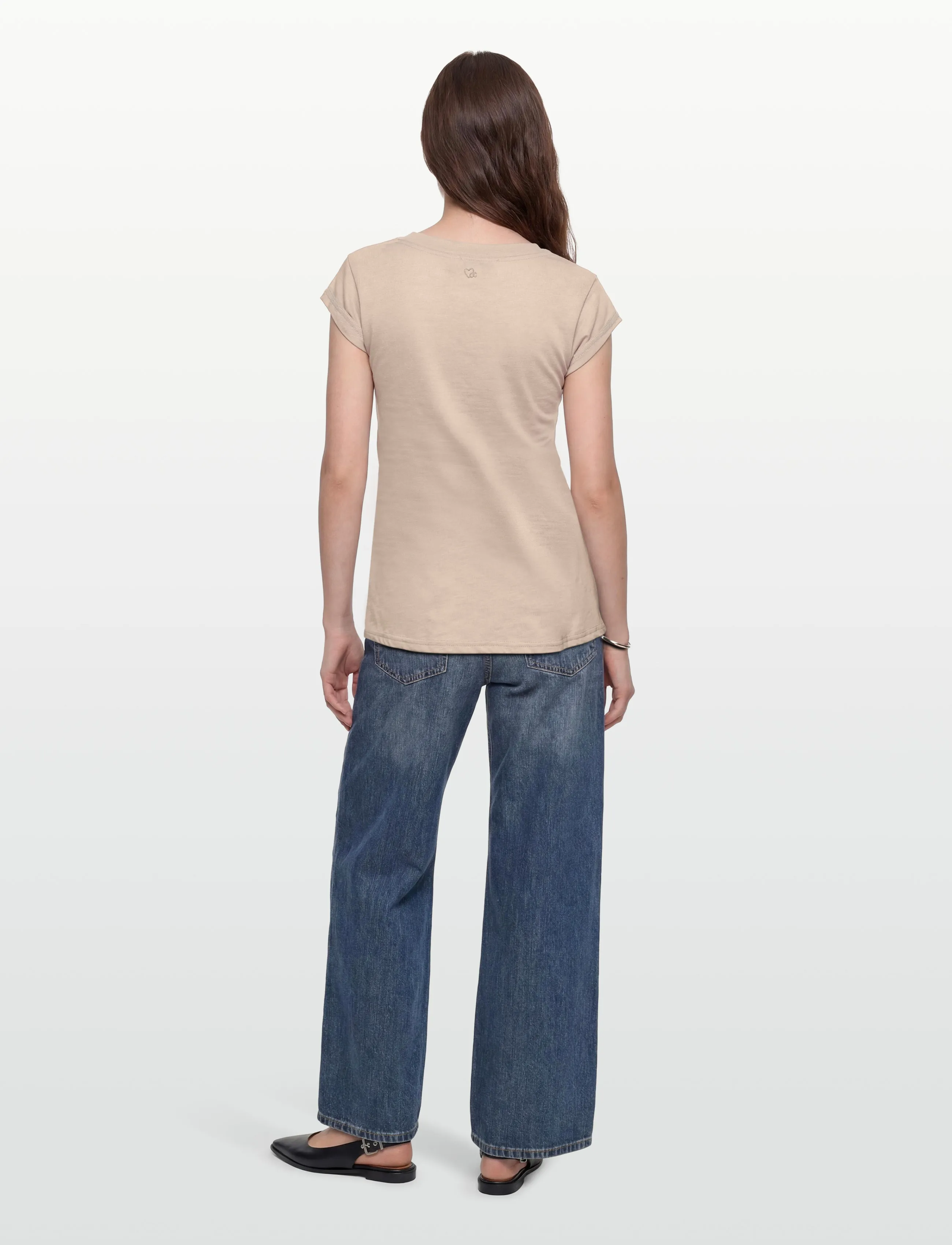 Coster Copenhagen - CC Heart basic round-neck t-shirt - t-shirts - light khaki - 4