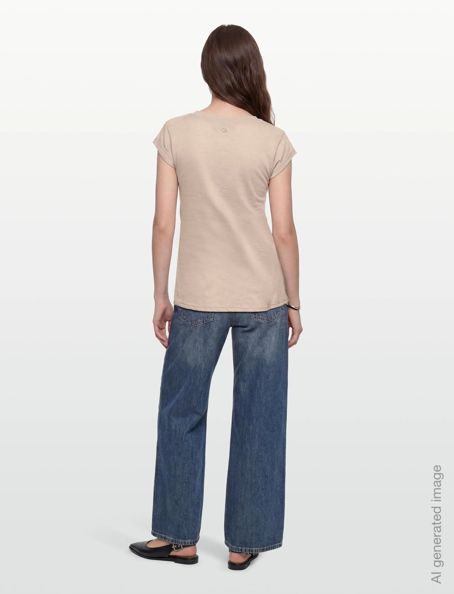 Coster Copenhagen - CC Heart basic round-neck t-shirt - t-shirts - light khaki - 4