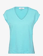 CC Heart basic v-neck t-shirt - AQUA BLUE