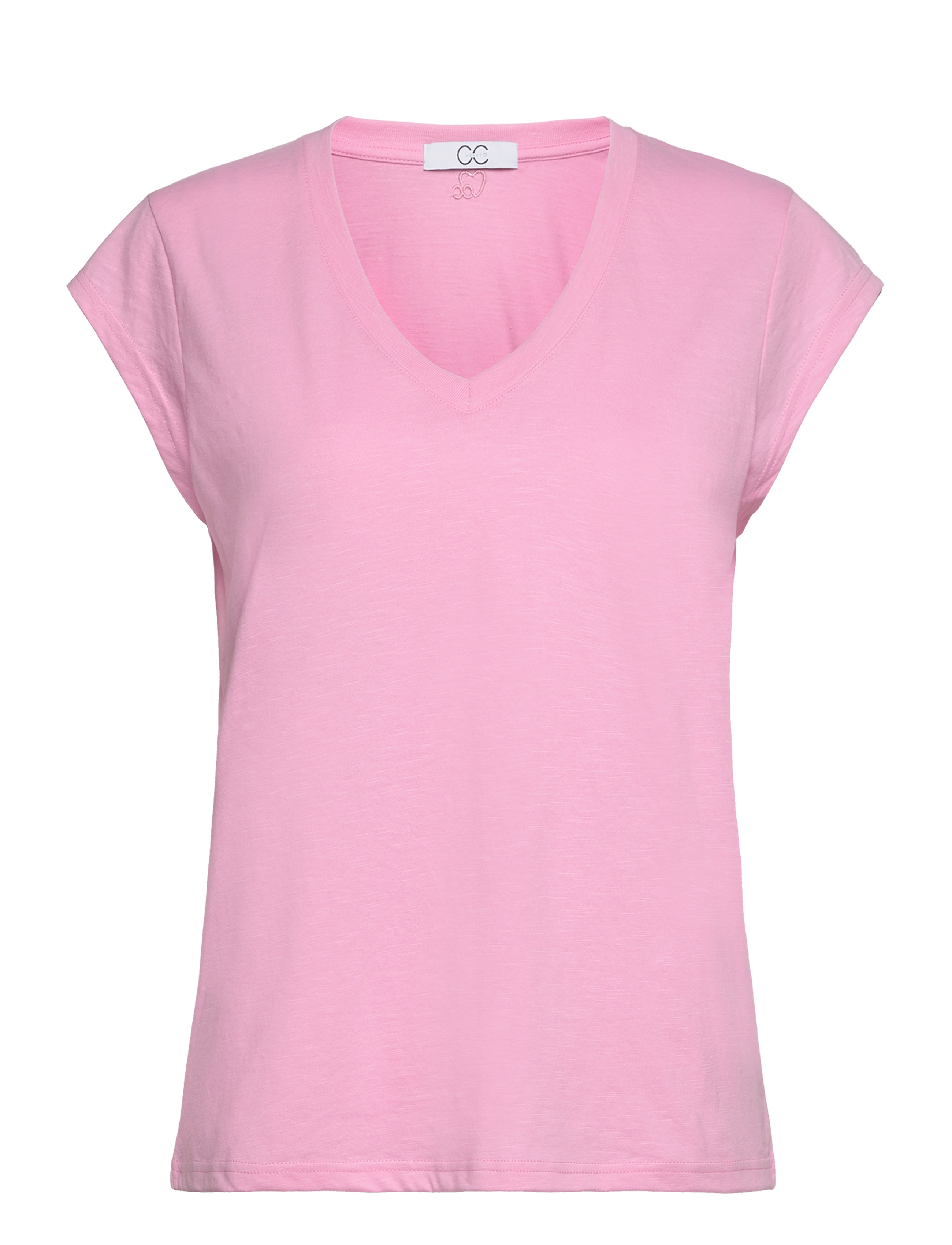 Coster Copenhagen Cc Heart Basic V-Neck T-Shirt, M, Pink, T-Shirts & Toppe > Kortærmede, Dame