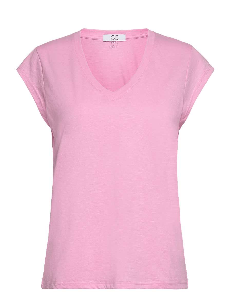 Coster Copenhagen - CC Heart basic v-neck t-shirt - t-shirts - baby pink - 0