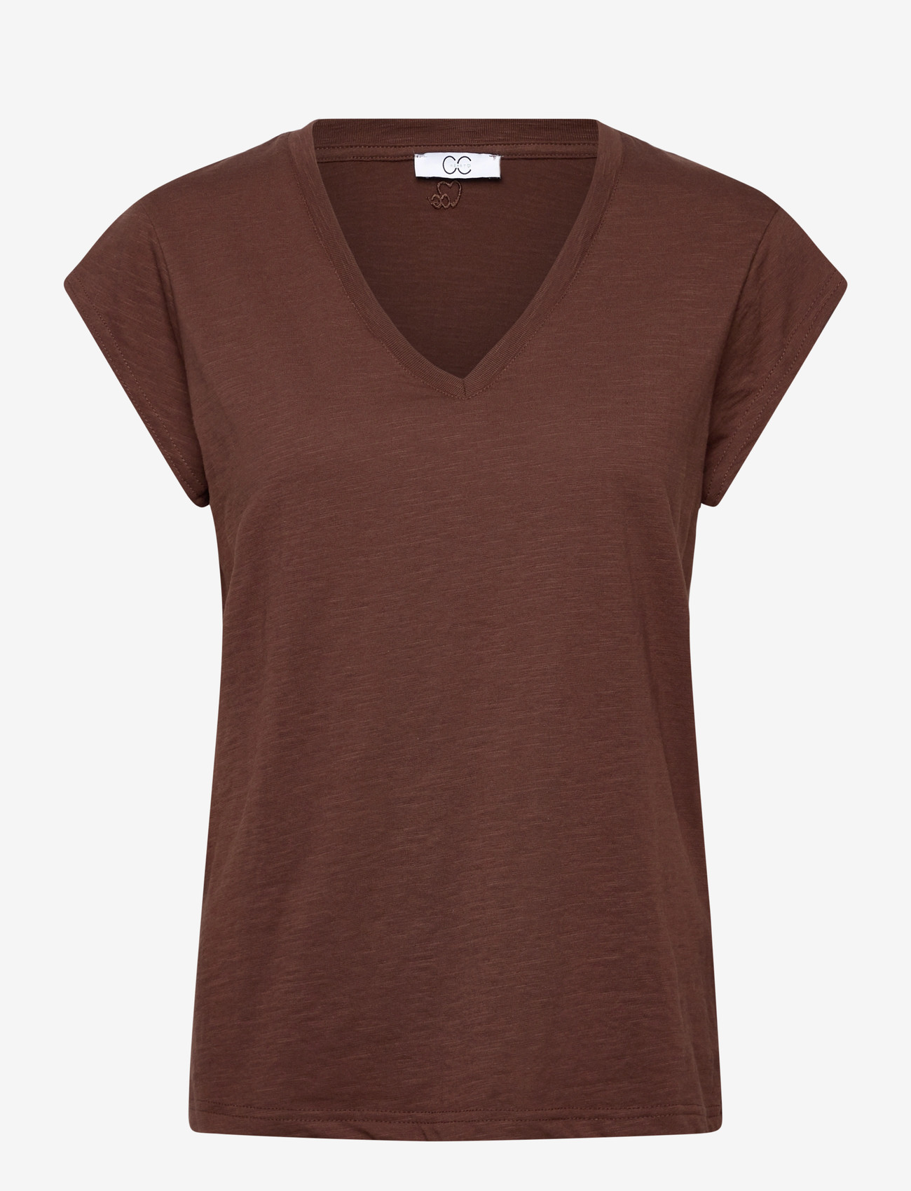 Coster Copenhagen - CC Heart basic v-neck t-shirt - die niedrigsten preise - chocolate nut - 0