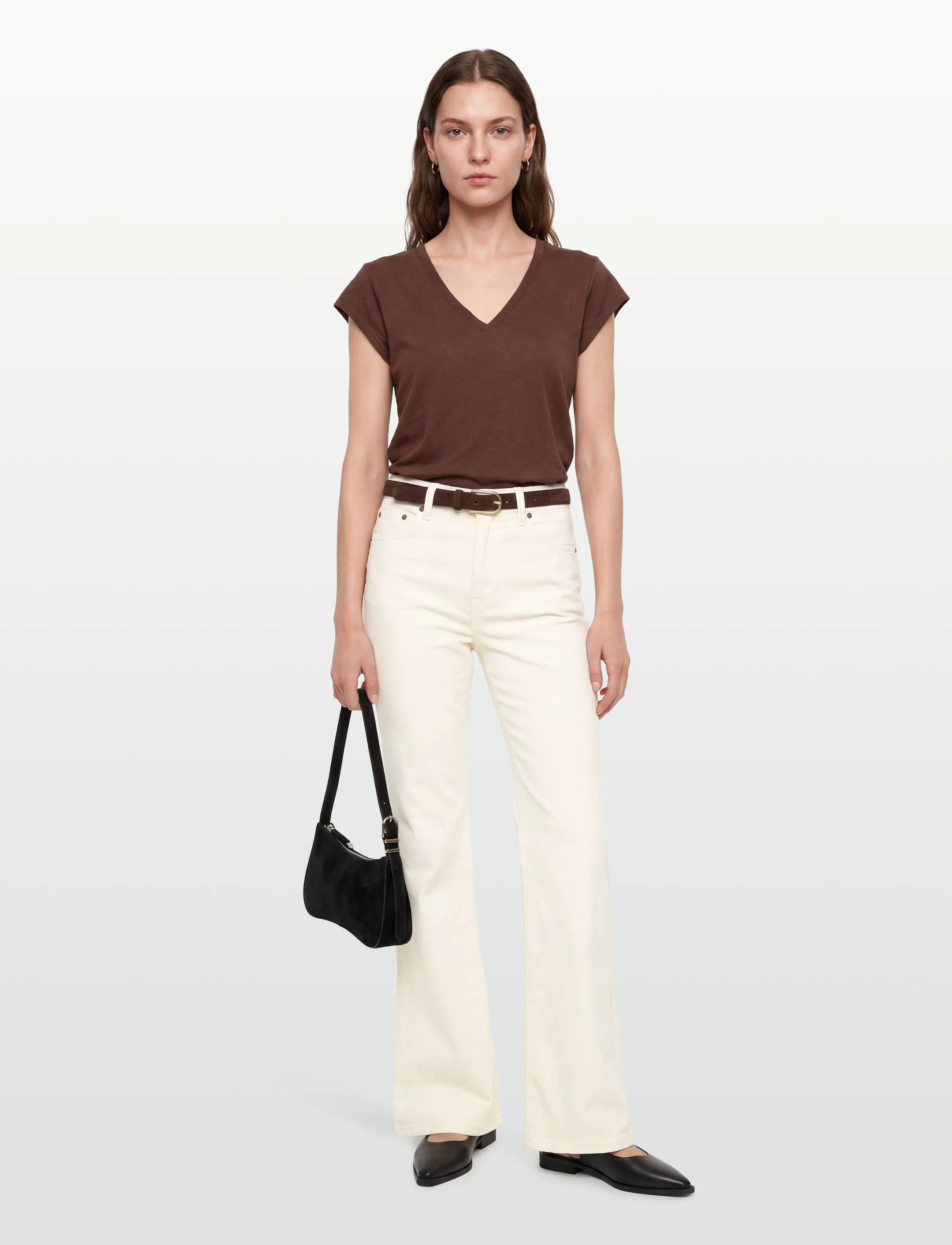 Coster Copenhagen CC Heart basic v-neck t-shirt - Clothing - CHOCOLATE NUT / brown