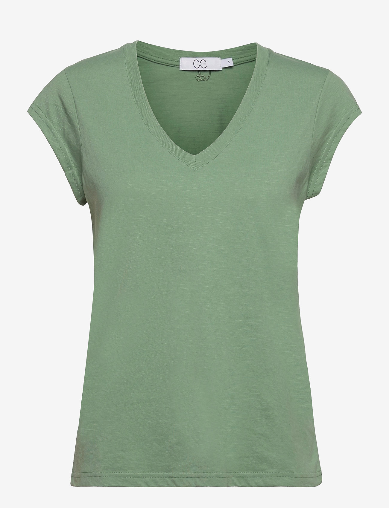 CC Heart basic v-neck t-shirt - DUST GREEN