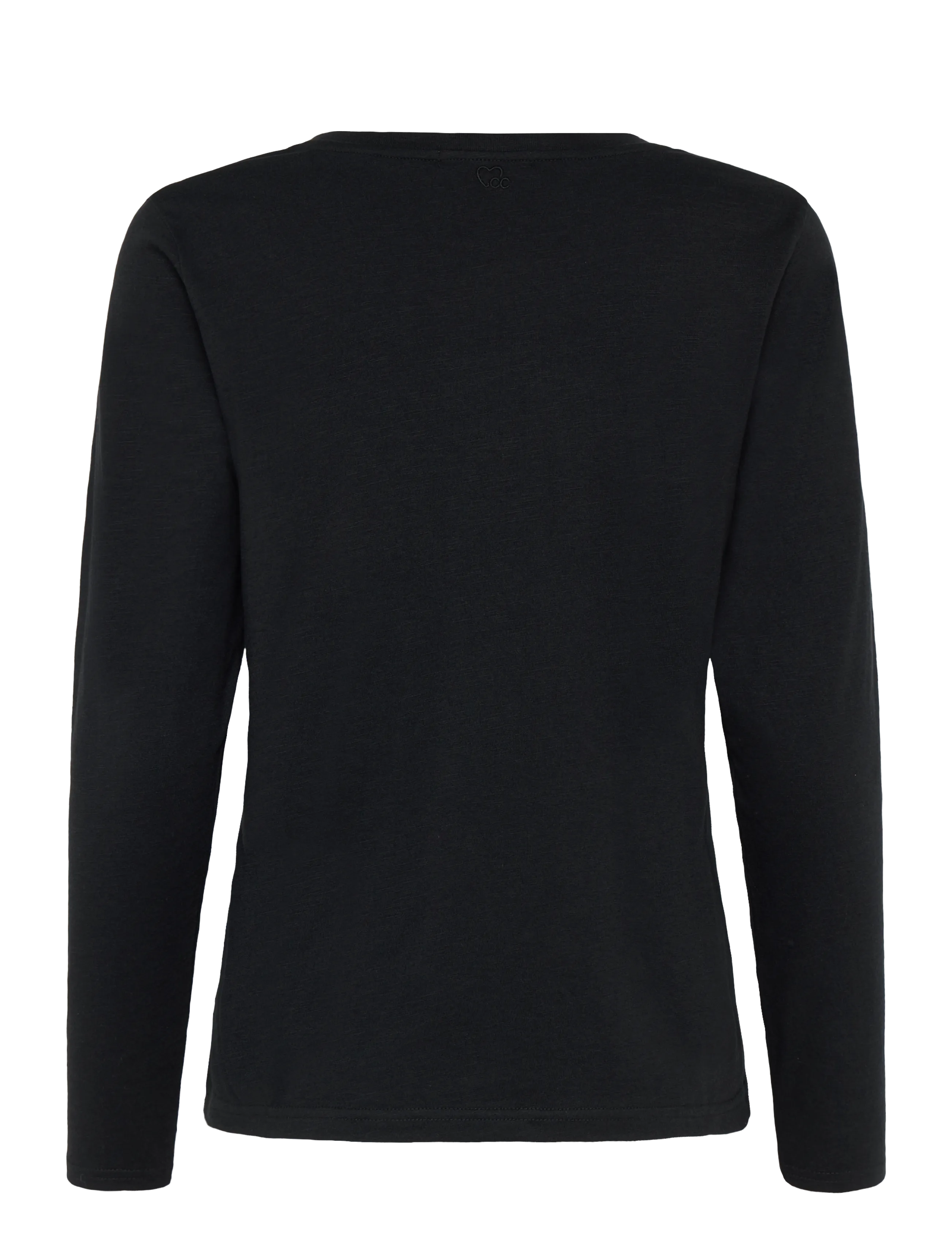 Coster Copenhagen - CC Heart long-sleeve v-neck t-shirt - langärmlige tops - black - 2