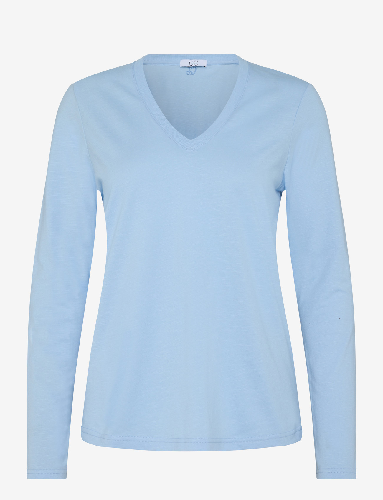 Coster Copenhagen CC Heart long-sleeve v-neck t-shirt - T-shirts & Tops - POWDER BLUE / blue
