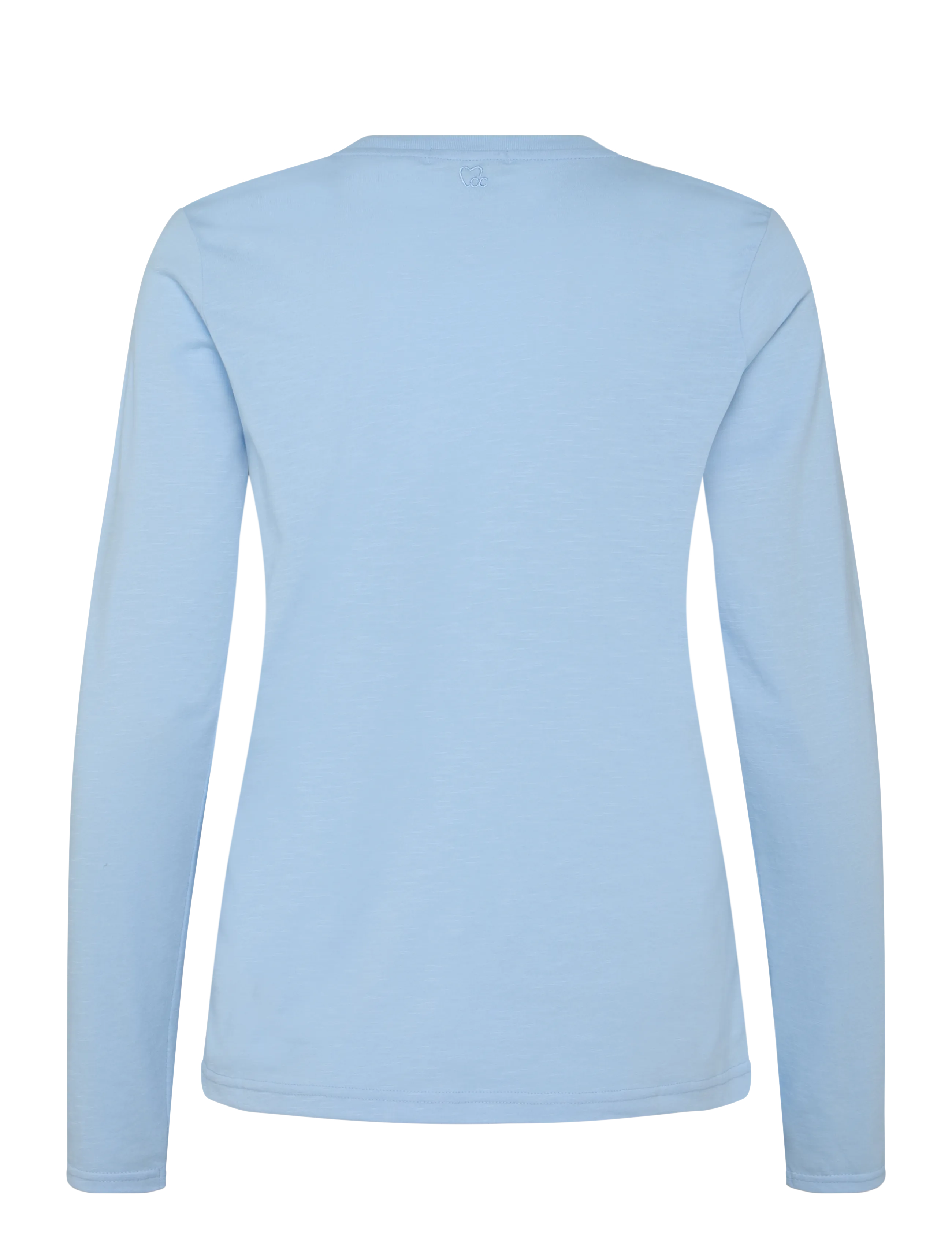 Coster Copenhagen - CC Heart long-sleeve v-neck t-shirt - langærmede toppe - powder blue - 2