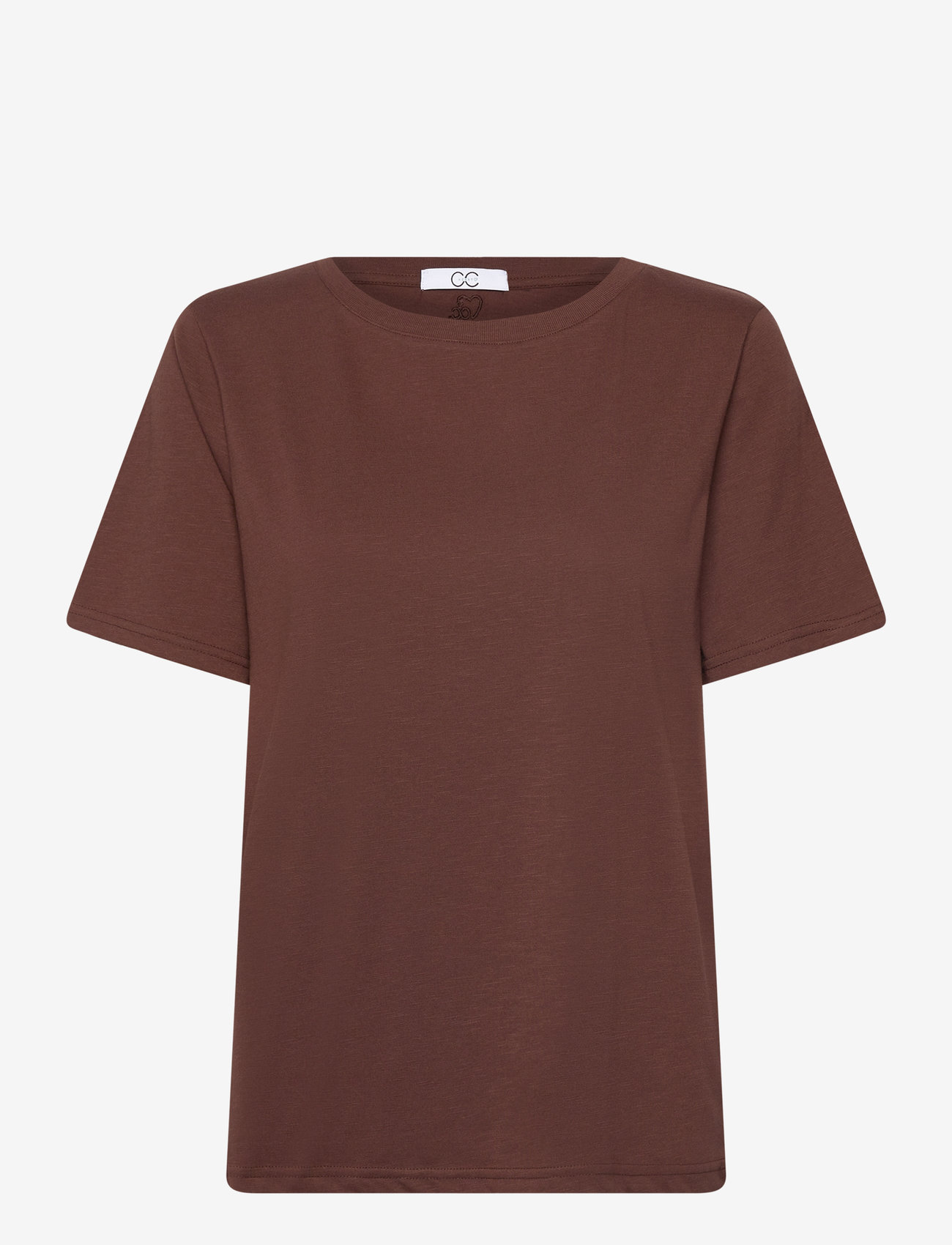 Coster Copenhagen - CC Heart basic regular o-neck t-shi - t-shirts - chocolate nut - 0
