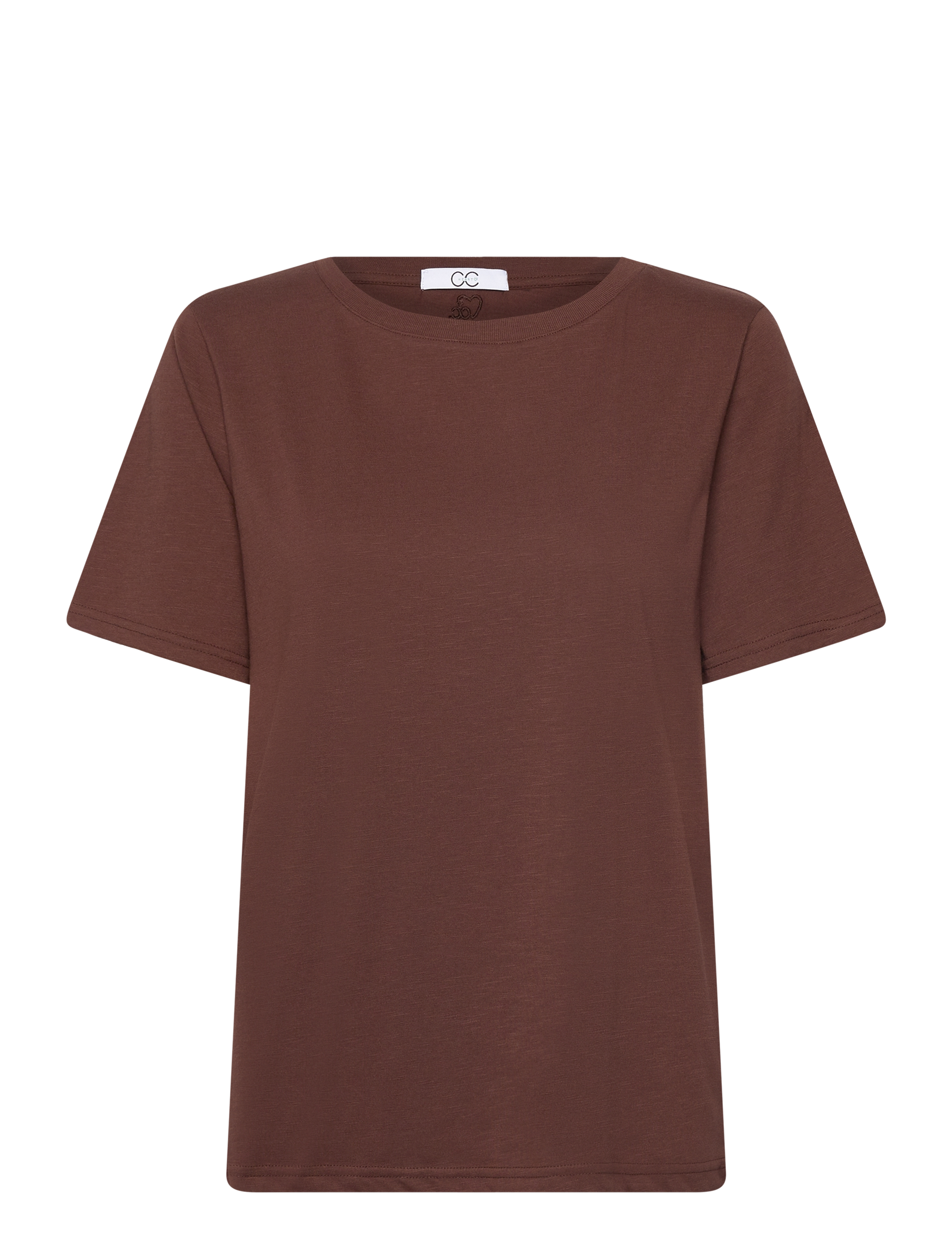 Coster Copenhagen CC Heart basic regular o-neck t-shi - T-shirts - CHOCOLATE NUT / brown