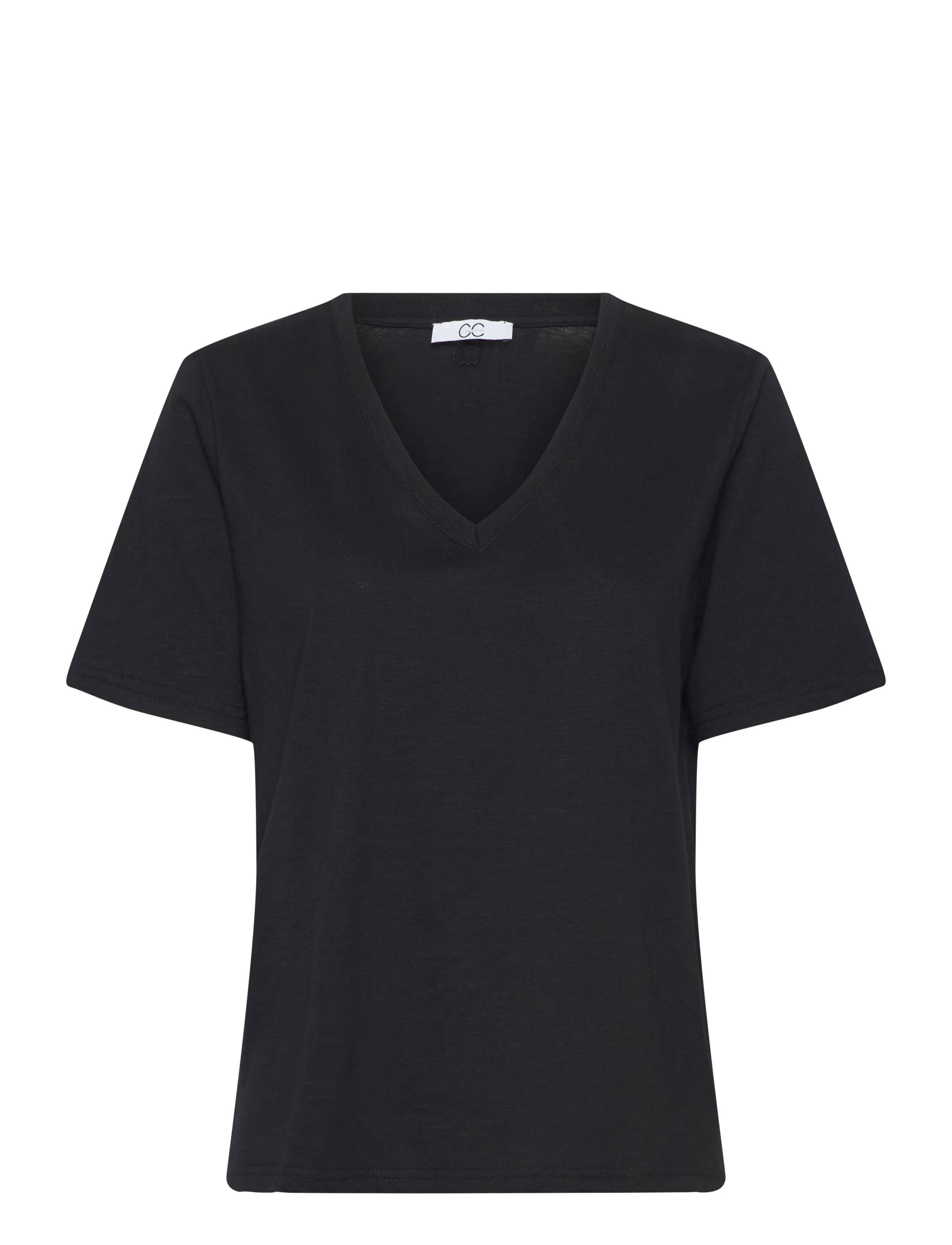 COSTER COPENHAGEN Cc Heart Basic Regular V-Ausschnitt T-Shi Schwarz - L - Damen