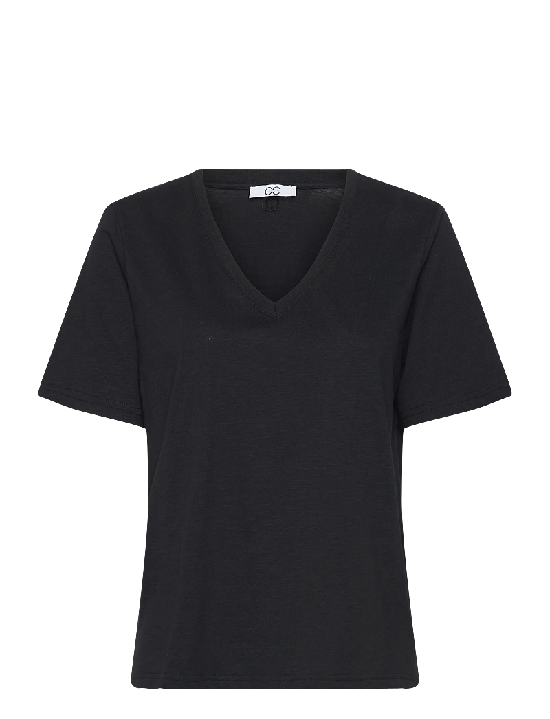 Coster Copenhagen - CC Heart basic regular v-neck t-shi - t-shirts - black - 1